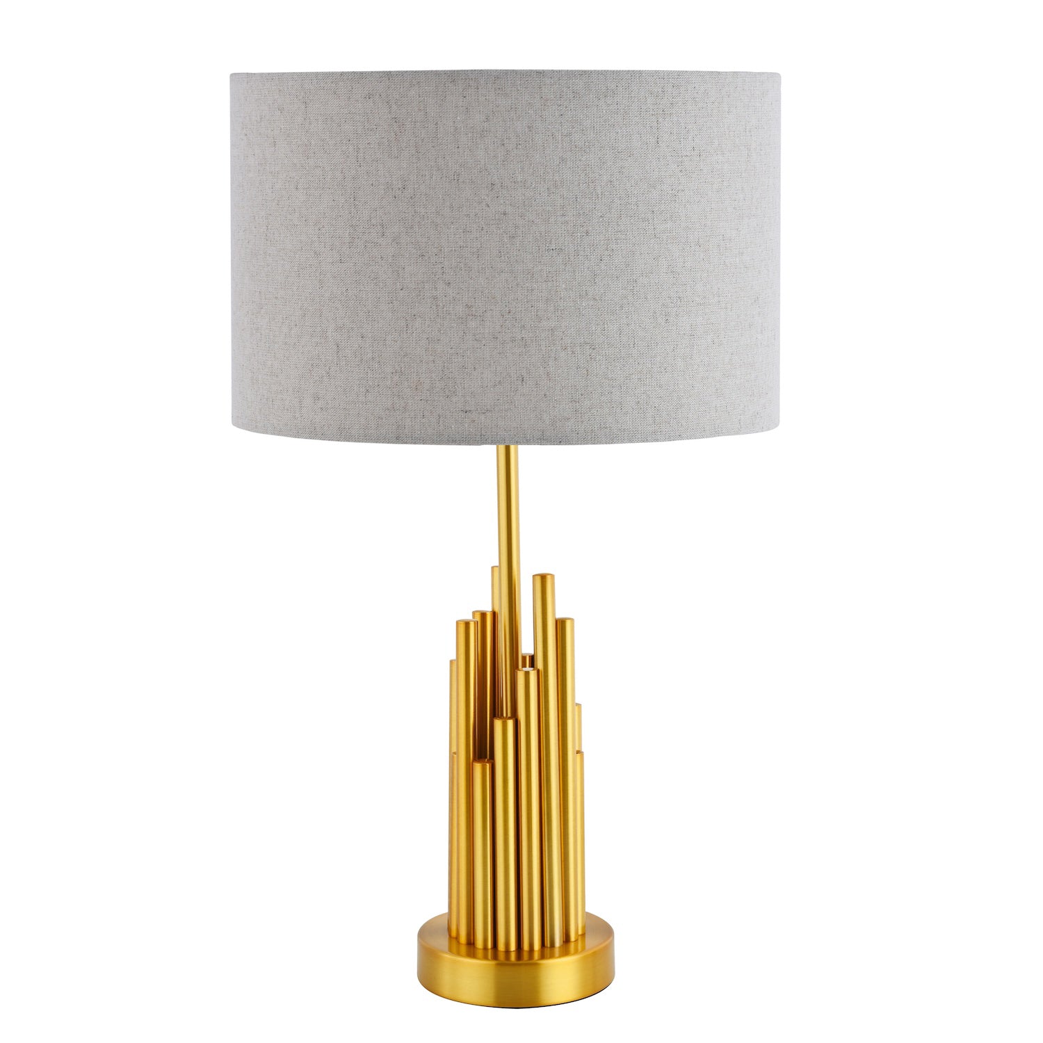 Modern Stalagmite Designed Table Lamp Base with Multi Level Pipes in Satin Gold Image 4