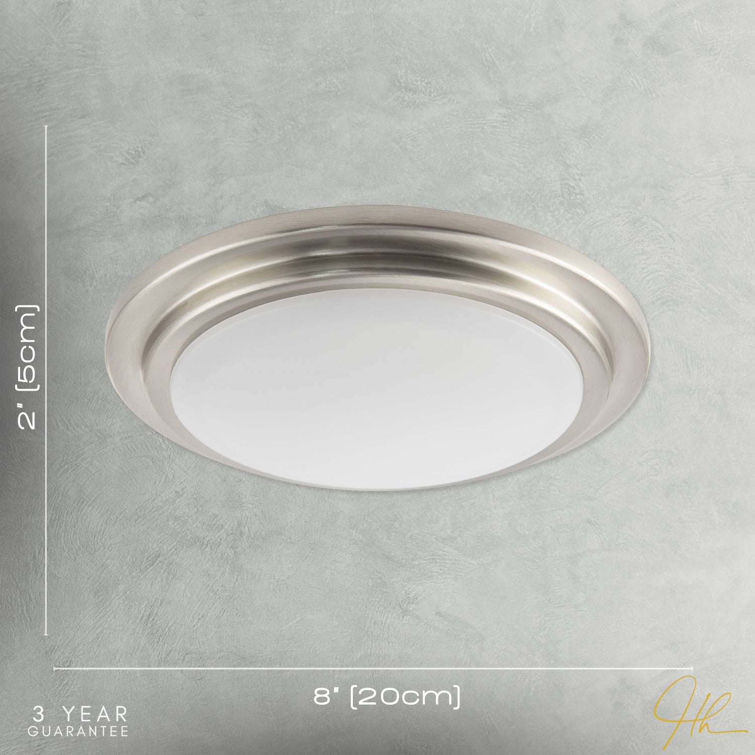 Modern Chic Satin Nickel Flush LED Bathroom Ceiling Light Fitting Image 7