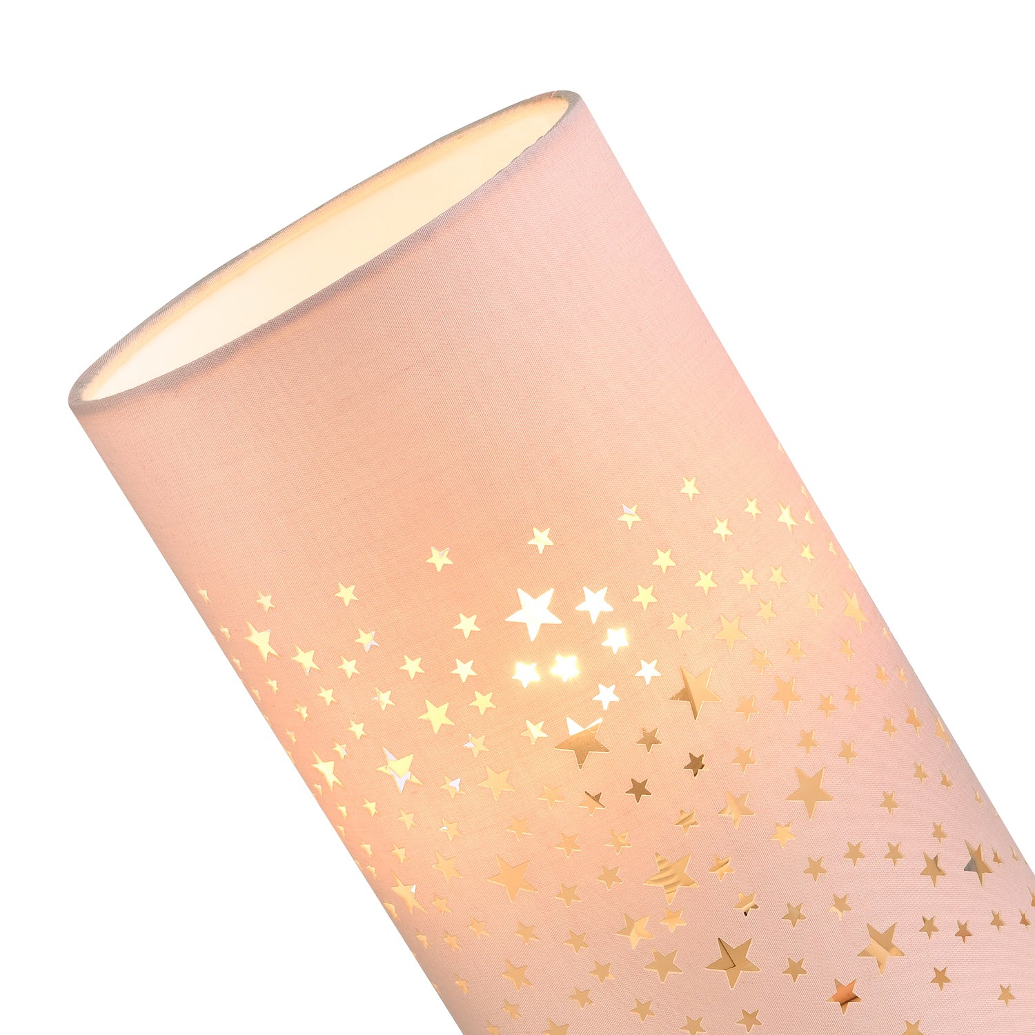 Contemporary Stars Decorated Children/Kids Blush Pink Cotton Bedside Table Light Image 2