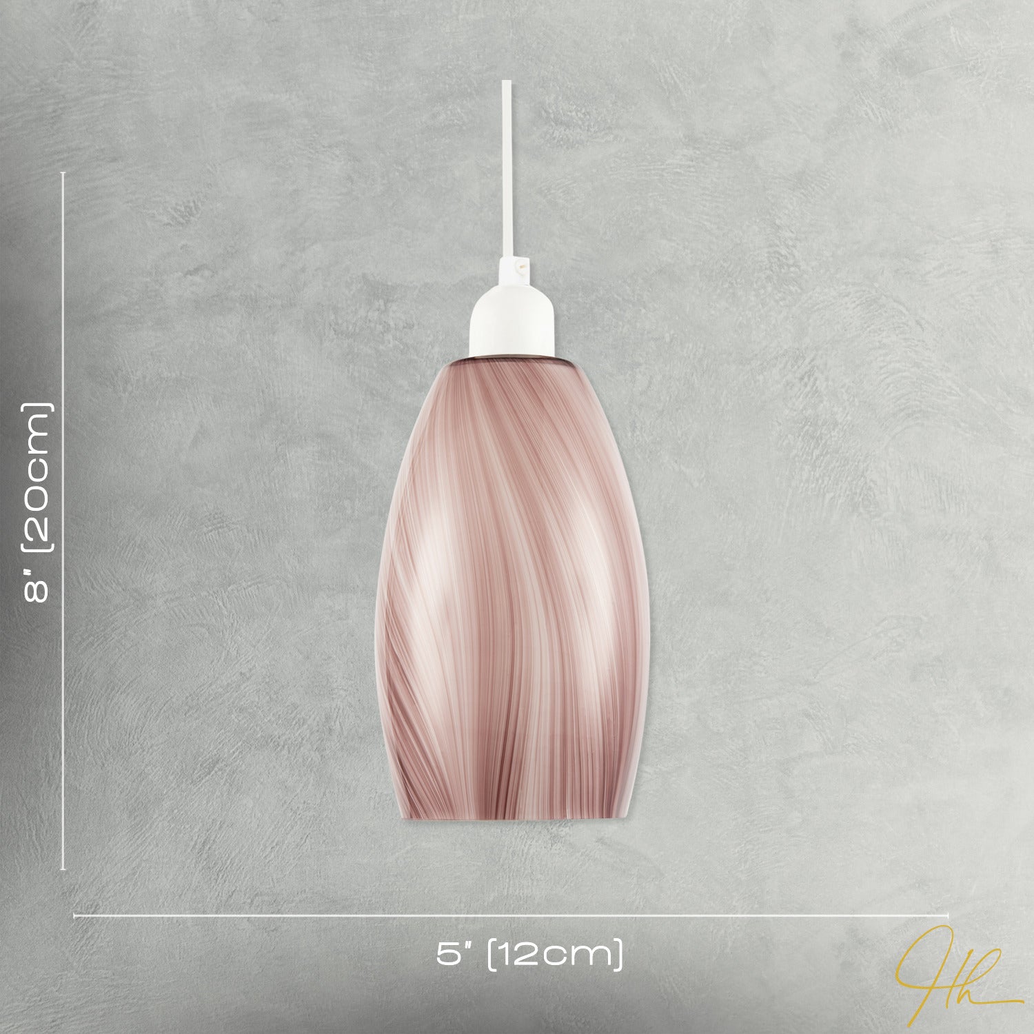 Modern Reddish Brown Marble Stripe Effect Glass Pendant Light Shade Image 7