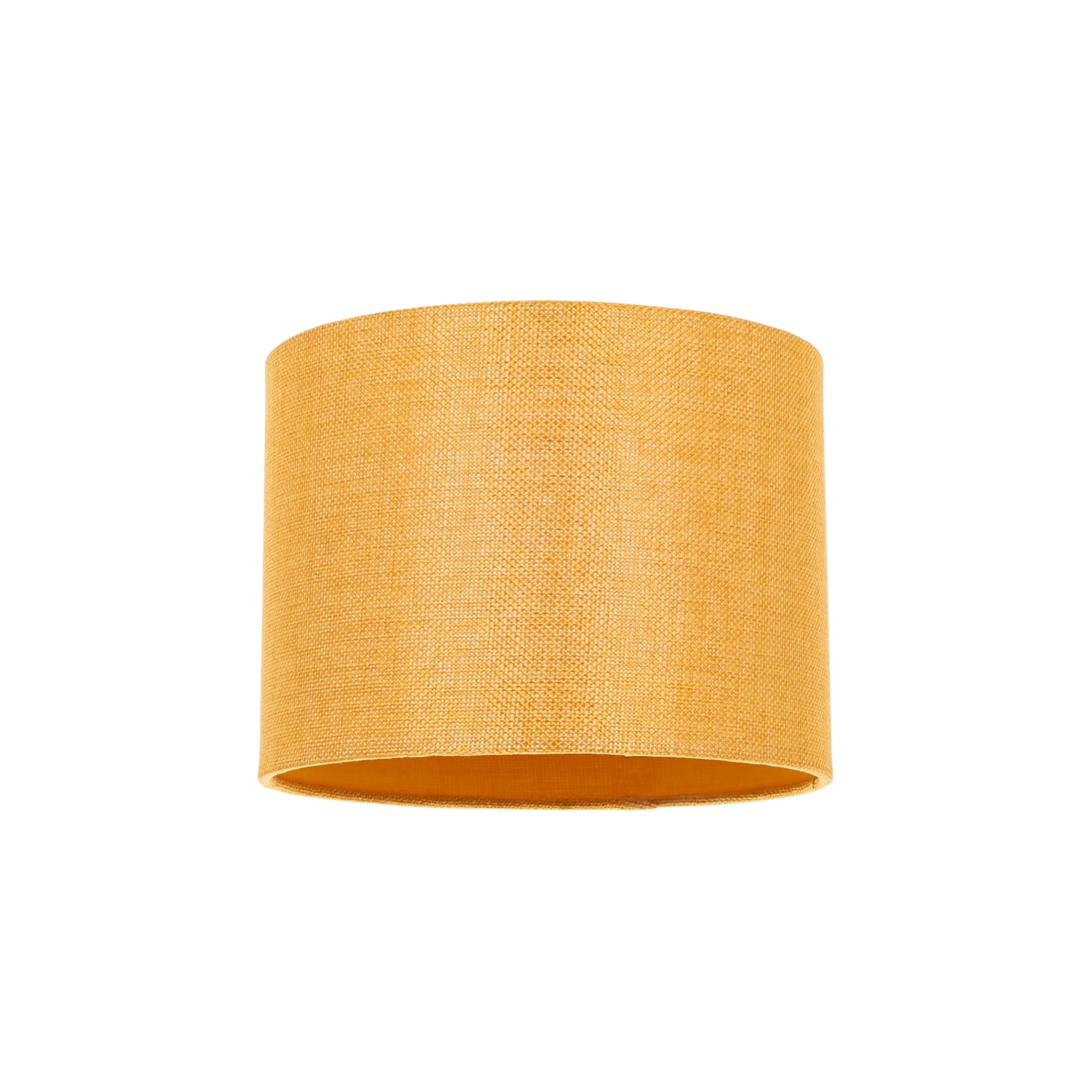 Modern Ochre Linen Fabric Small 8" Drum Lamp Shade with Matching Cotton Lining Image 1