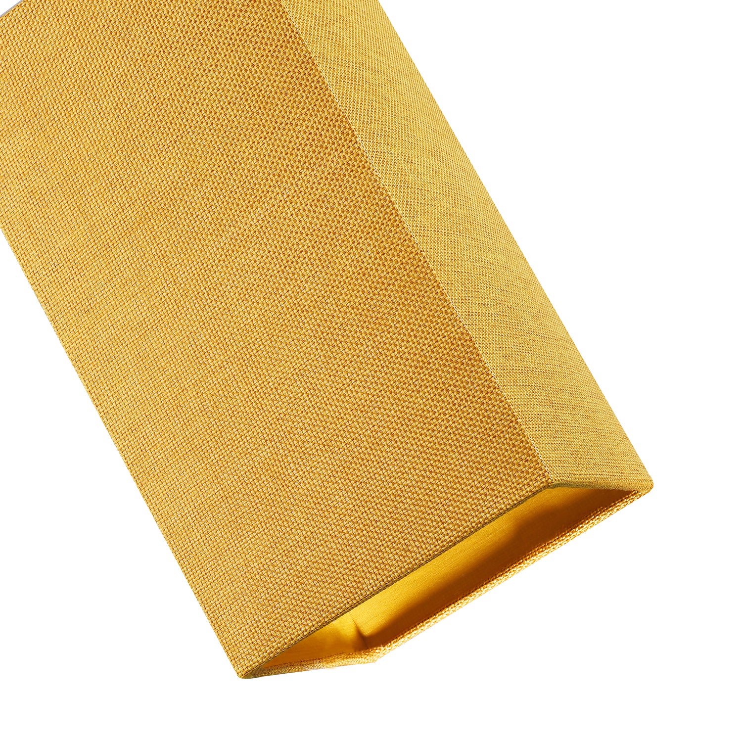 Modern and Stylish Textured Ochre Linen Fabric Tall Rectangular 25cm Lampshade Image 3