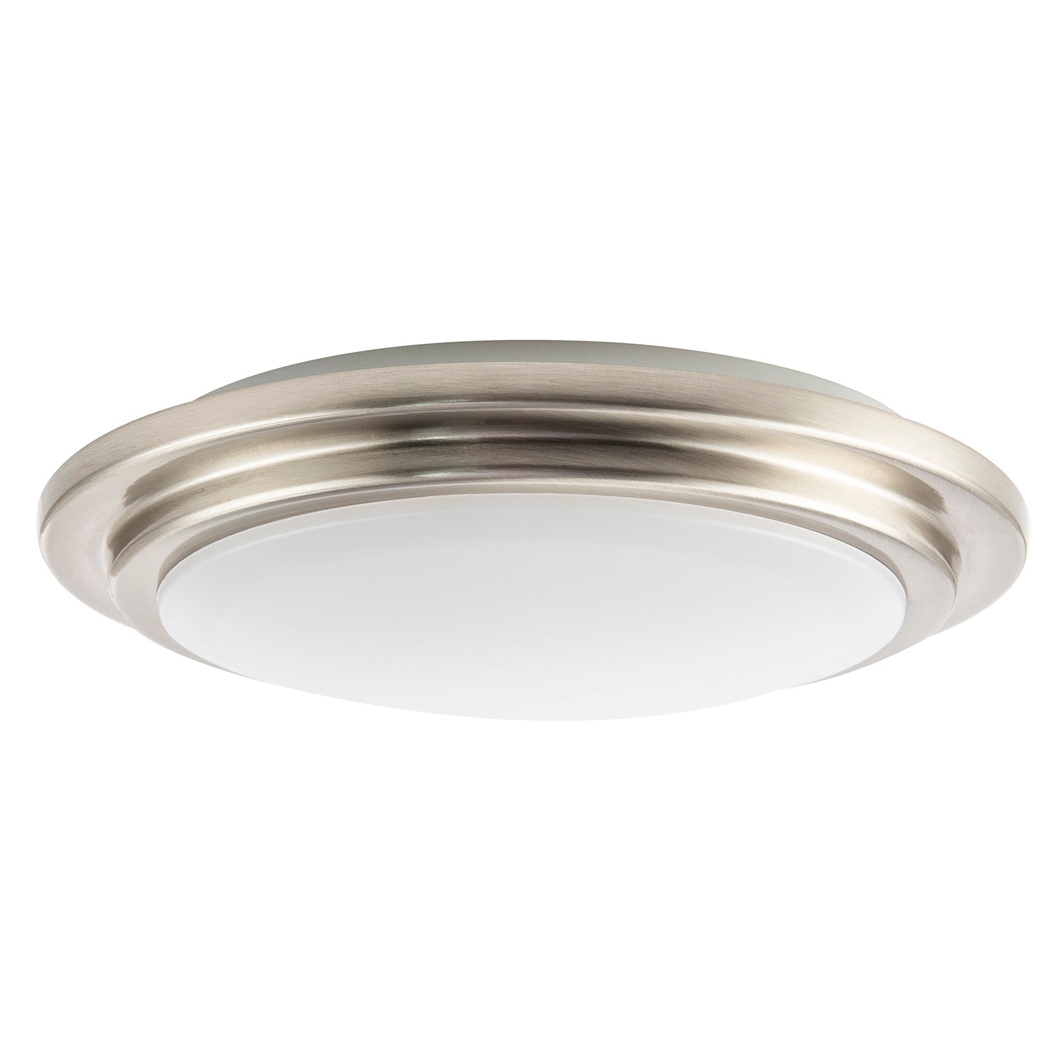 Modern Chic Satin Nickel Flush LED Bathroom Ceiling Light Fitting Image 4