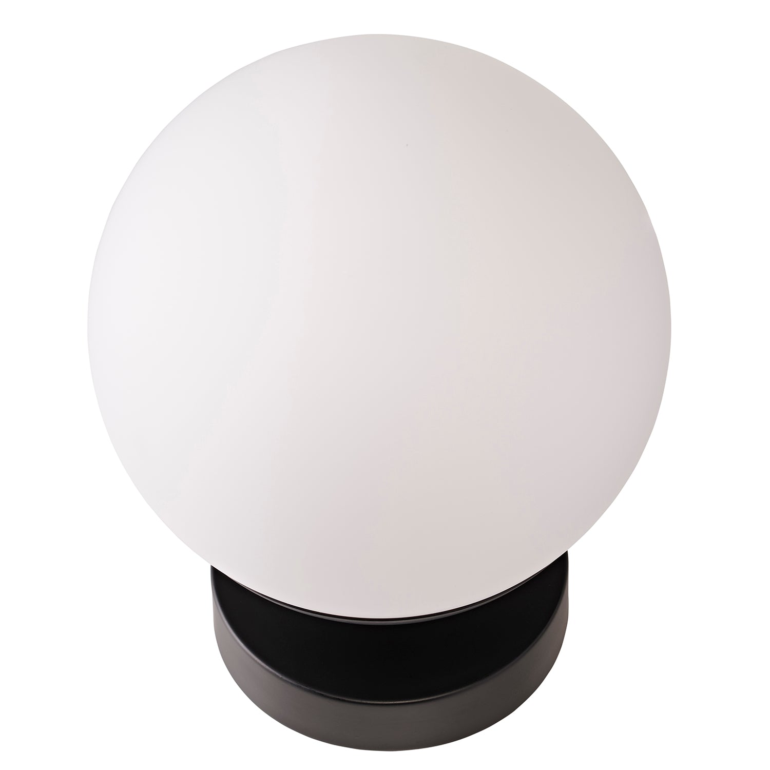 Modern Touch Dimmable LED White Globe Glass Table Lamp with Matte Black Base Image 3