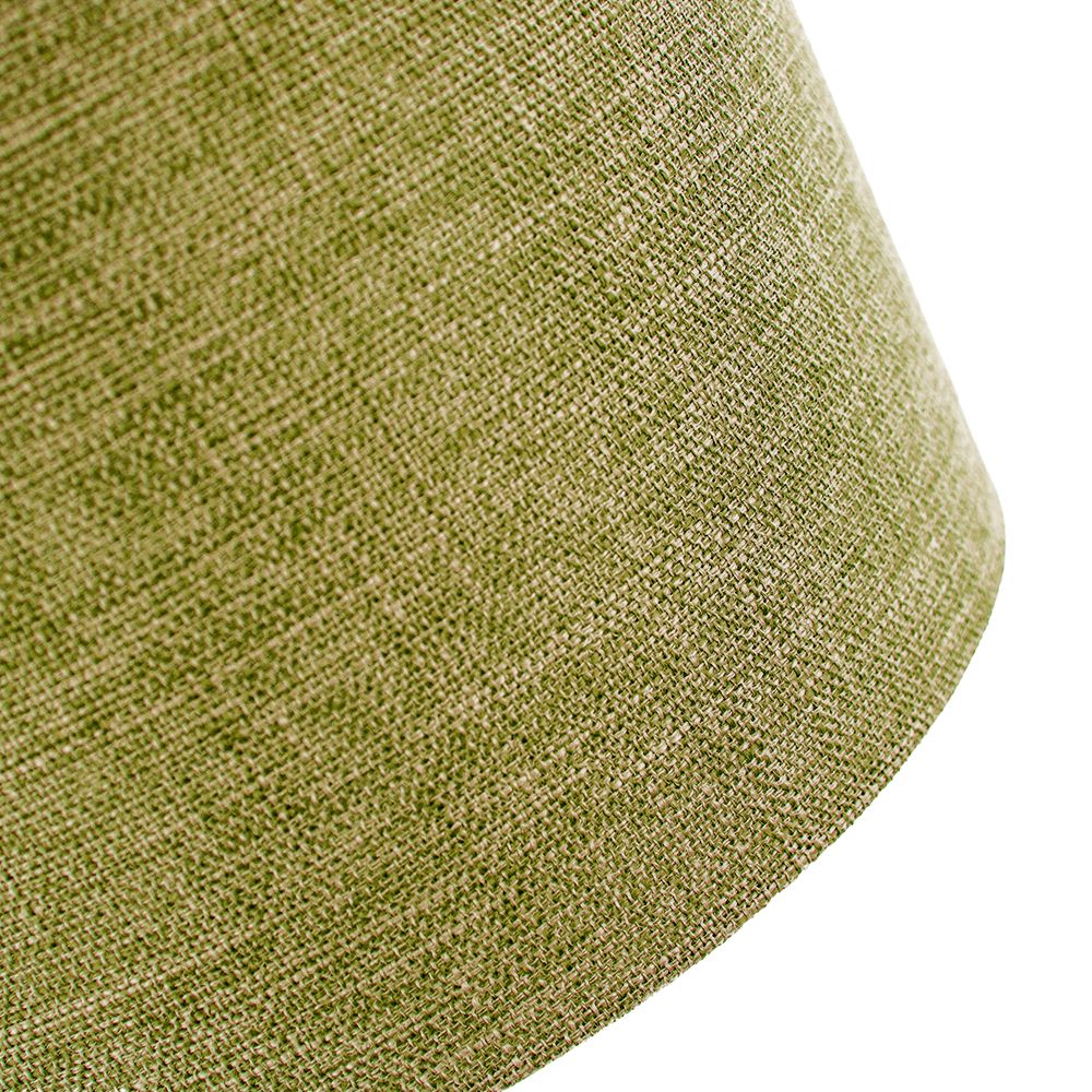 Contemporary Olive Green Plain Linen Fabric 14" Drum Lamp Shade 60w Maximum Image 3