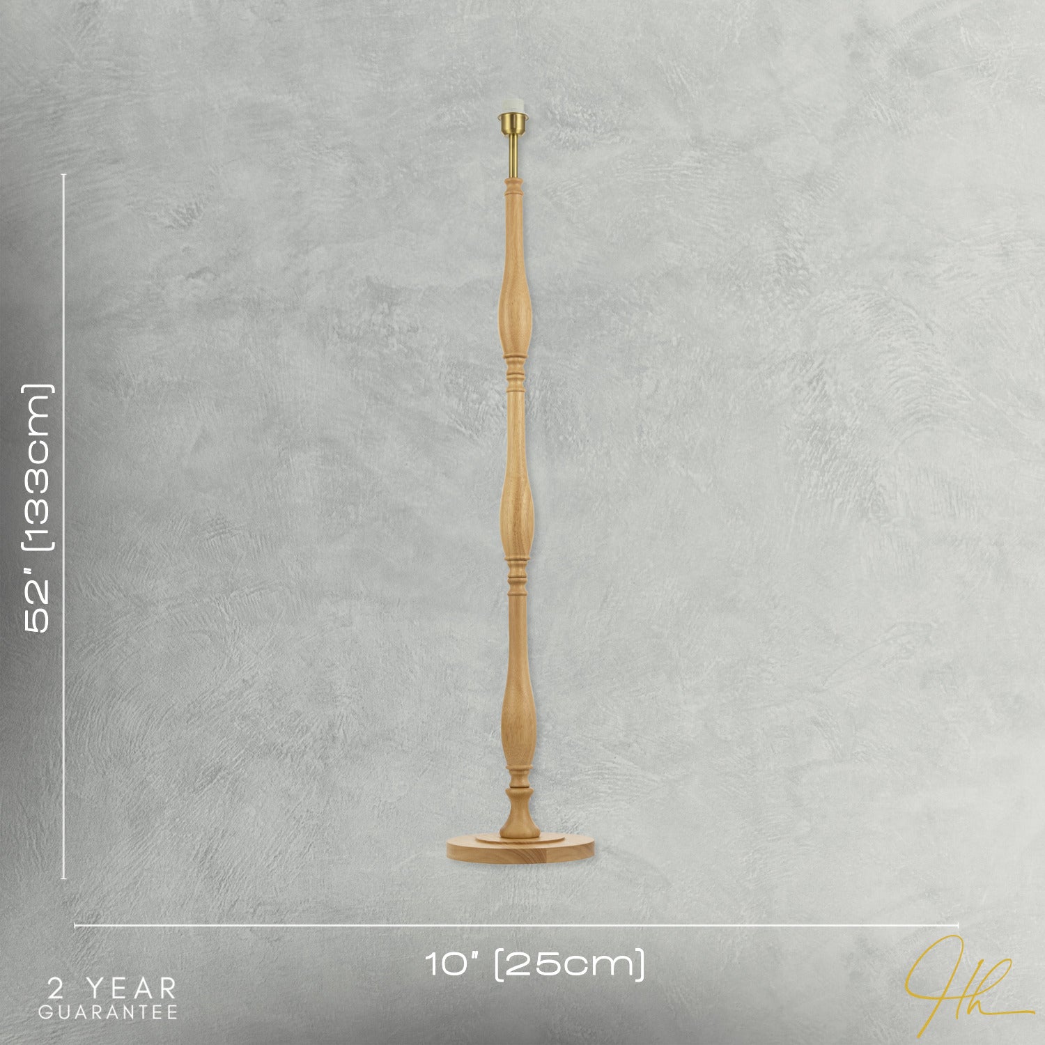Traditional Oak Wood Floor Lamp Base with Sleek Triple Segment Design Image 7