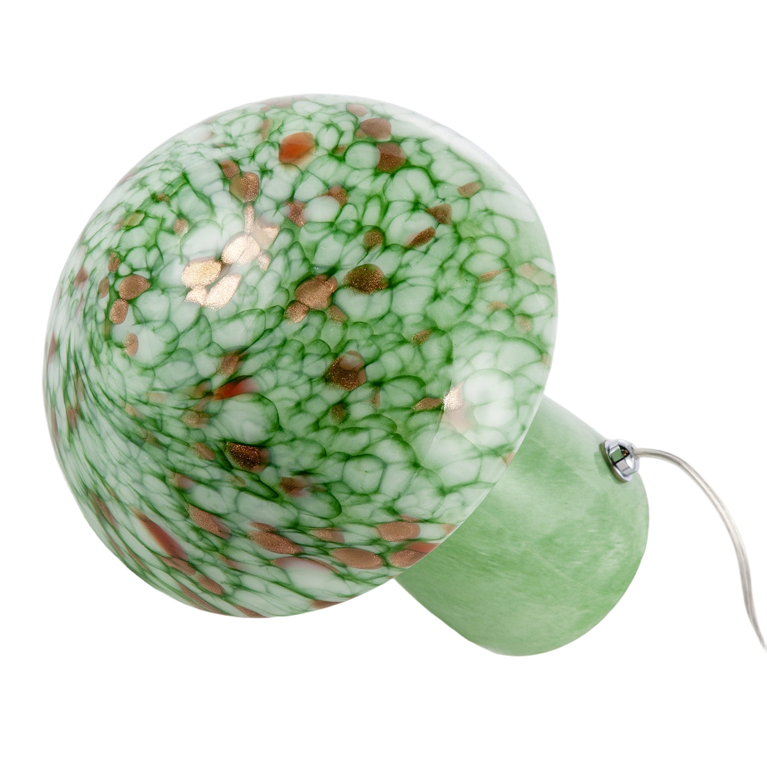 Retro Italian Designed Green Glass Mushroom Lamp with Copper Flecks Image 5
