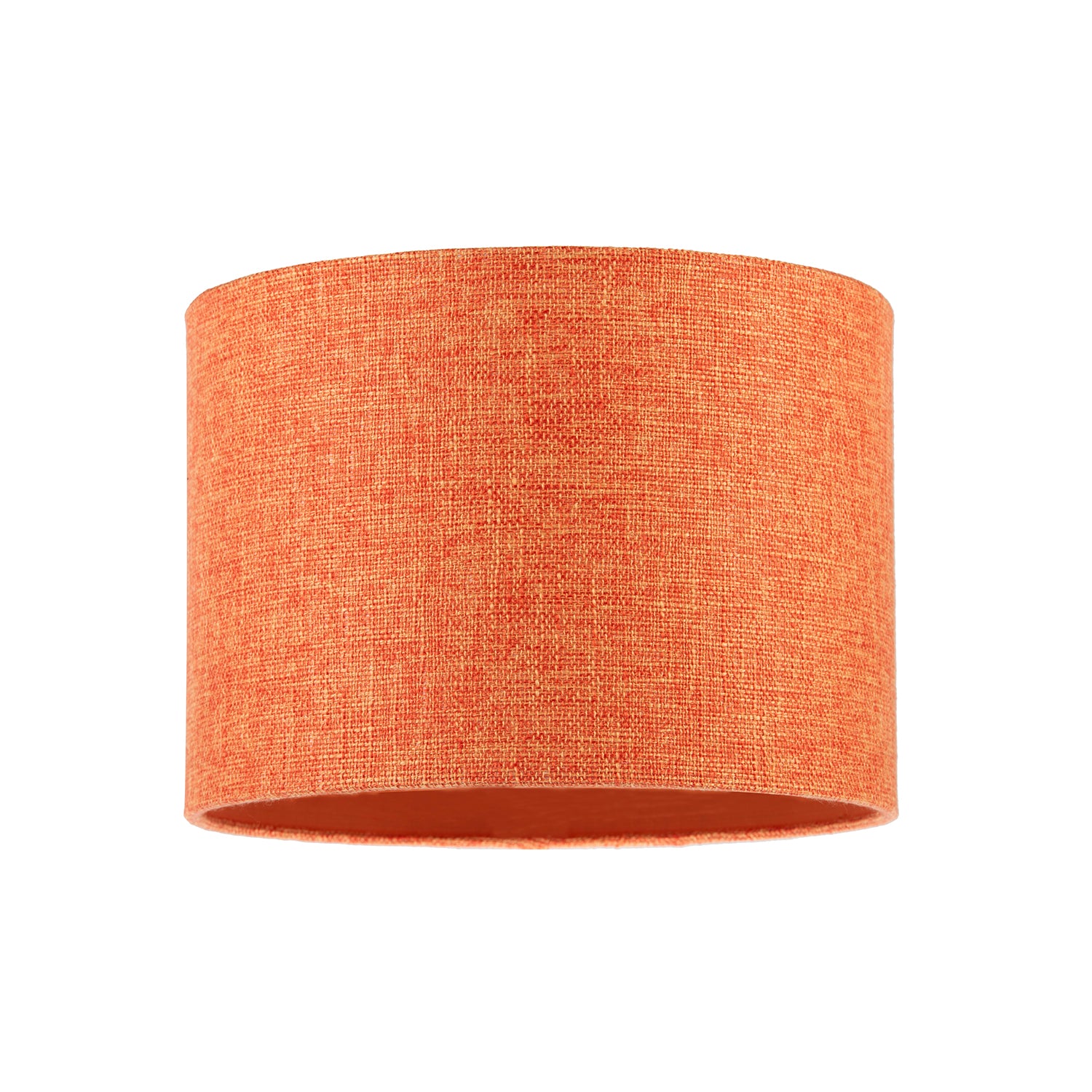 Contemporary and Sleek Orange Natural Linen Fabric Drum Lamp Shade Image 1