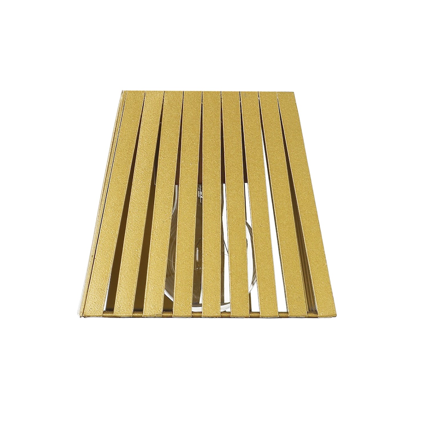 Industrial Retro Matte Gold Light Shade with Flat Metal Strips 13cm Height Image 1