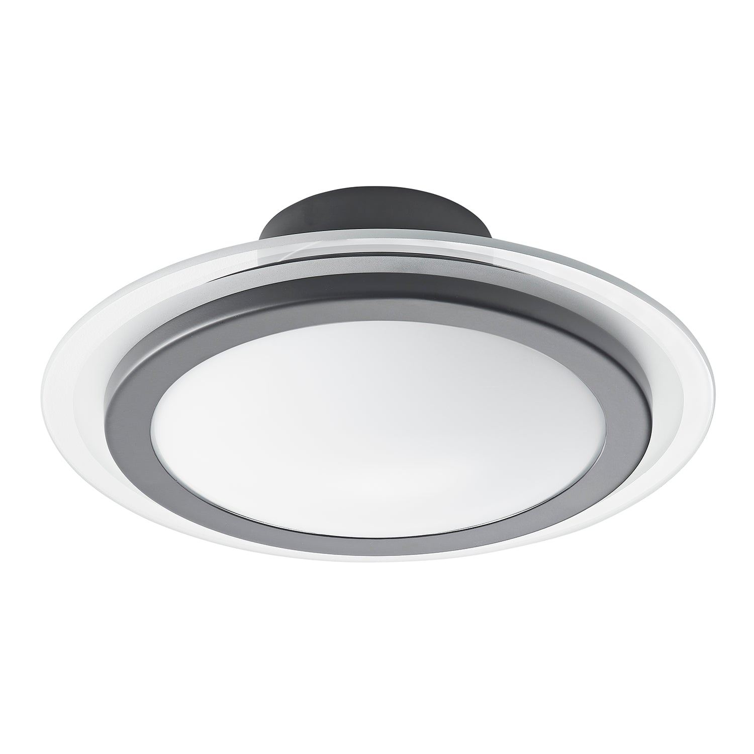 Modern and Sleek Semi Flush LED Powered Ceiling Light Fitting in Matt Black Image 1