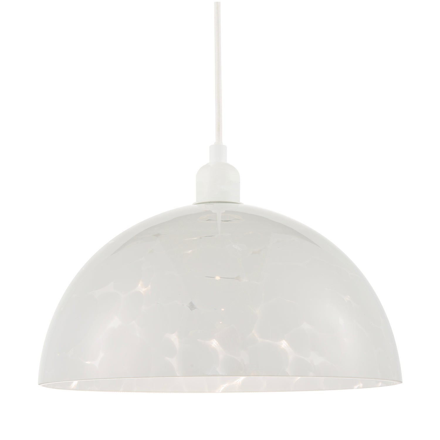 Modern Opal White Snowflake 30cm Domed Glass Pendant Ceiling Shade Image 2