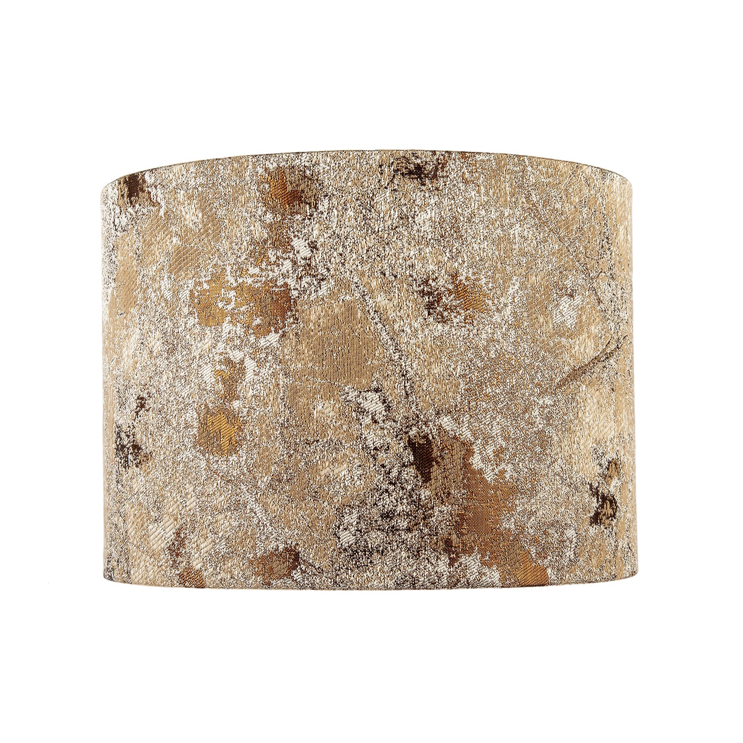 Modern Textured Gold and Burnt Orange Jacquard Fabric Drum Lampshade Image 4
