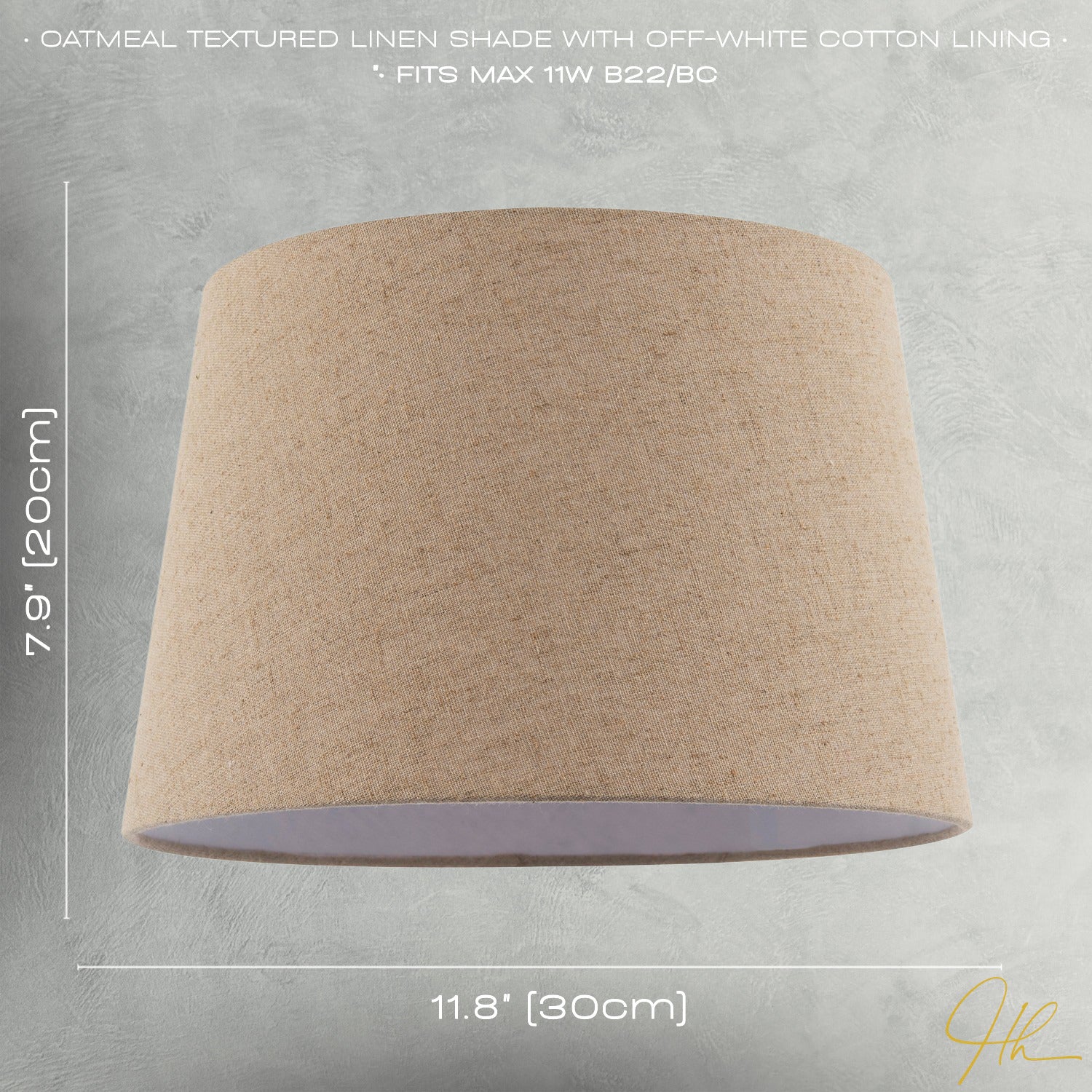 Natural Oatmeal Textured Linen Fabric Lamp Shade with Cotton Lining Image 7