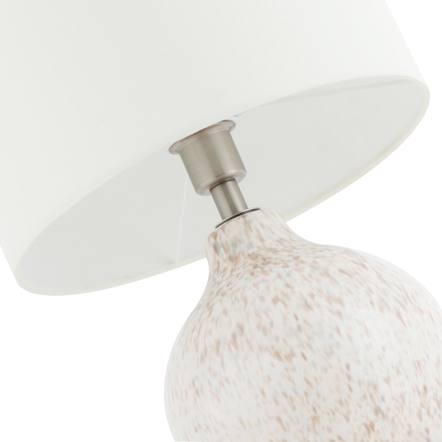 Taupe and Cream Gloss Snowflake Design Ceramic Table Lamp Base with Clear Cable Image 4