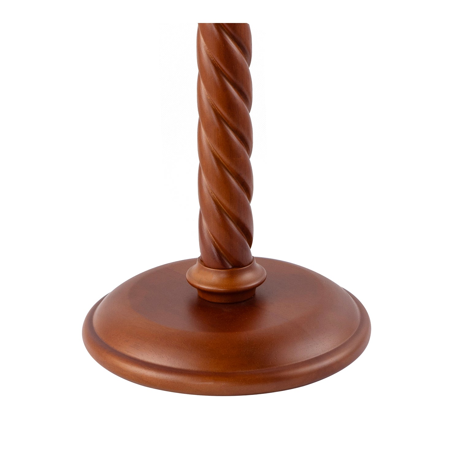 Mahogany Wooden Classic Floor Lamp Base with Twisting Pole Design Image 5
