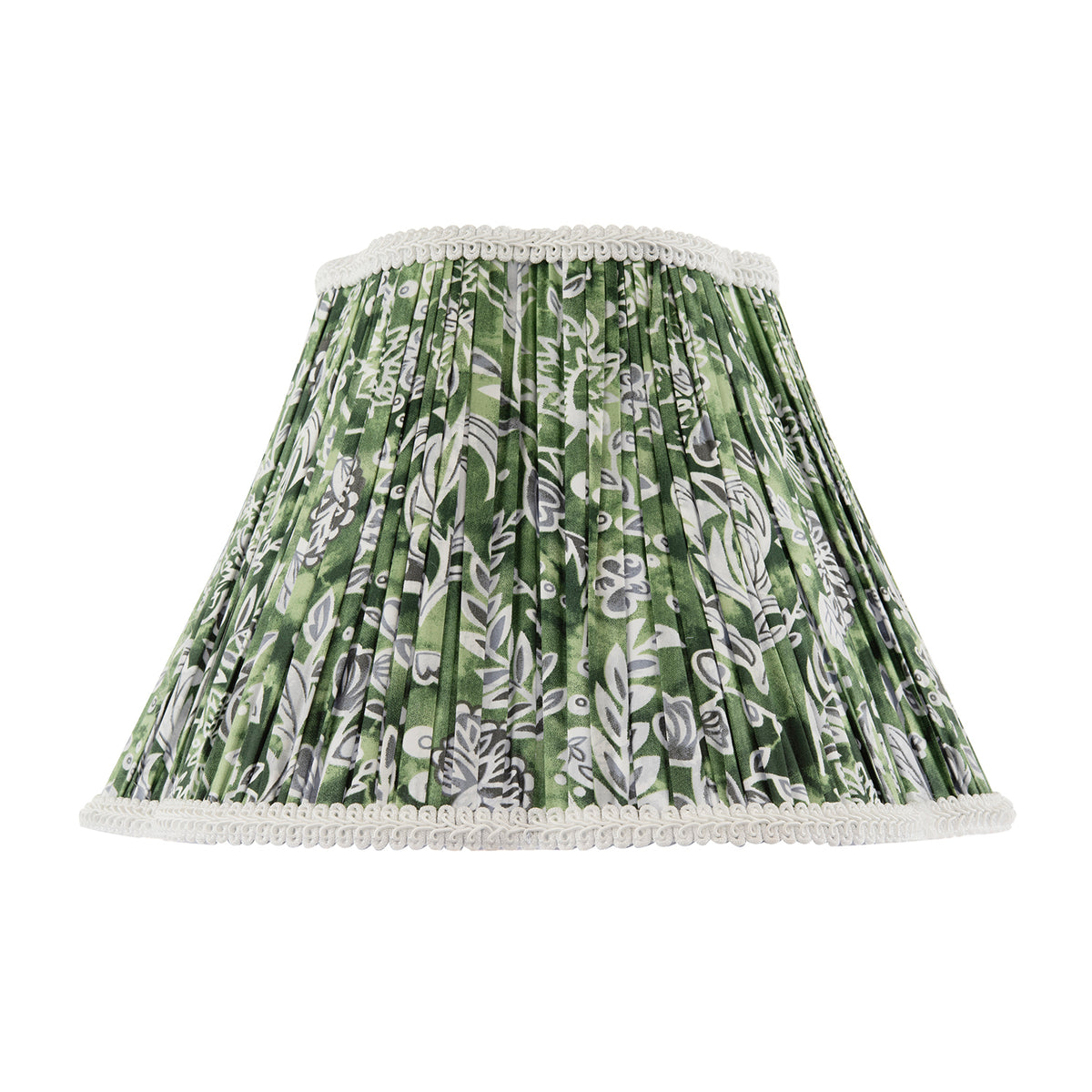 Emerald Green White Floral Victorian Lamp Shade Embroidery