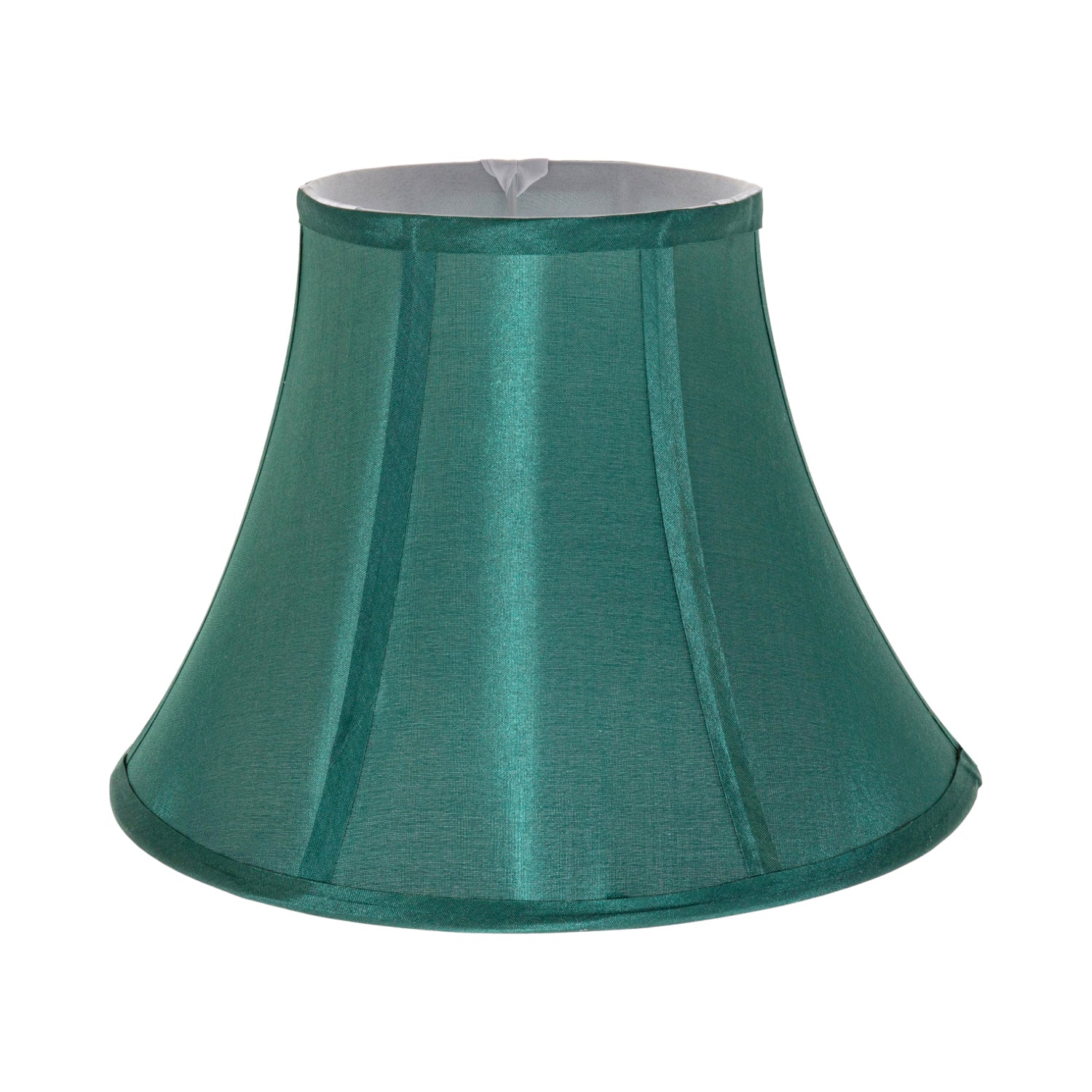 Traditional Empire Shaped 12 Inch Lamp Shade in Rich Silky Green Cotton Fabric Image 1