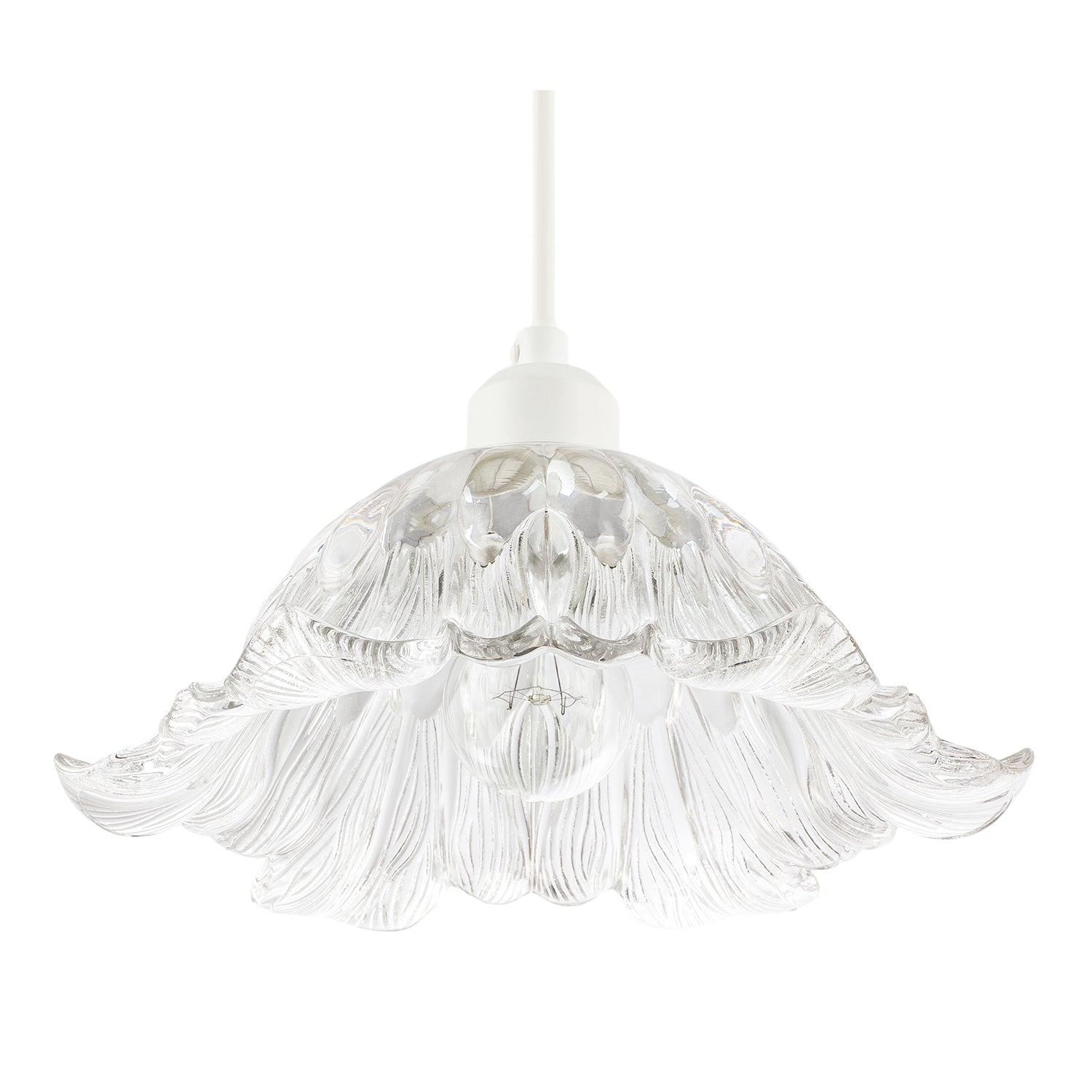 Art Nouveau Sculptural Clear Glass Pendant Ceiling Lighting Shade Image 5