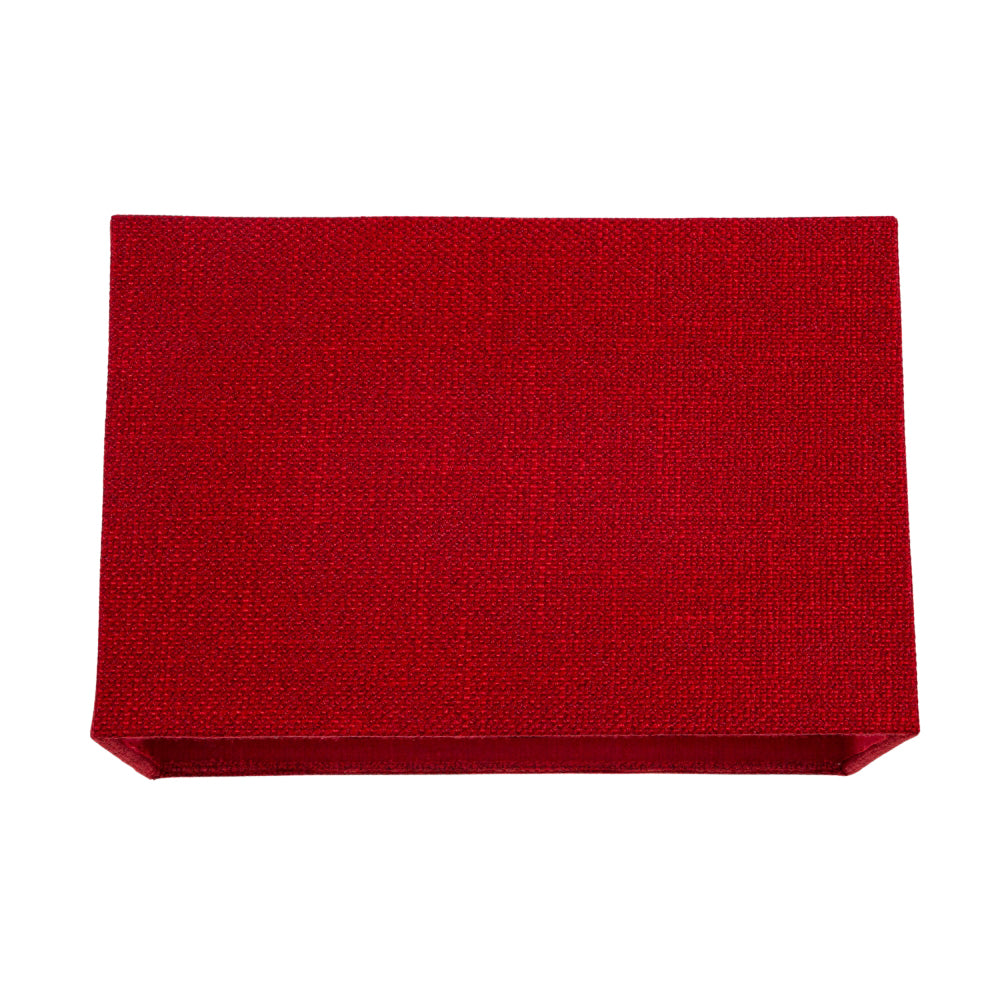 Contemporary and Sleek Deep Red Linen Fabric Rectangular Lamp Shade 60w Maximum Image 1