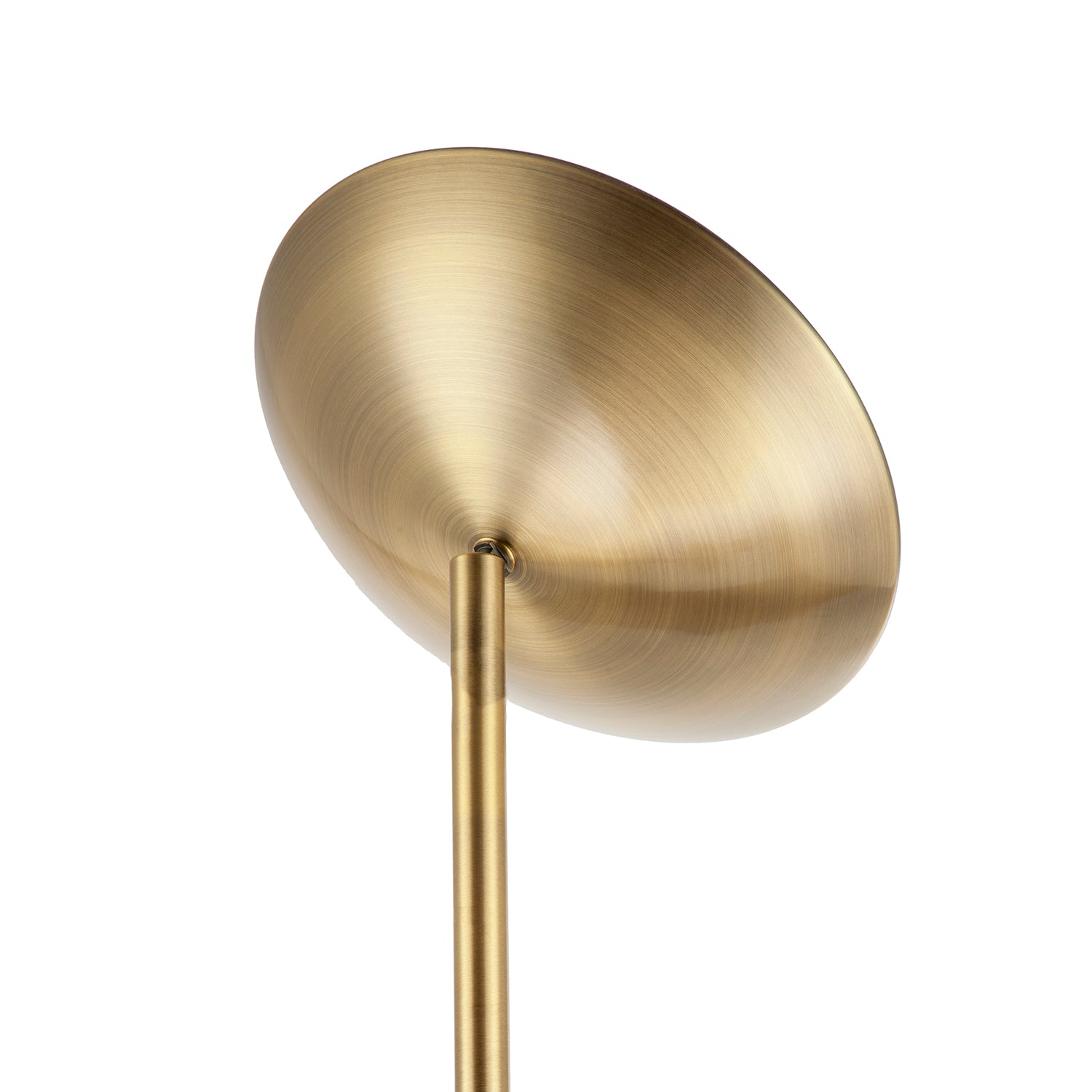Modern Uplighter Floor Lamp in Antique Brass with Memory Dimmer Button Image 8