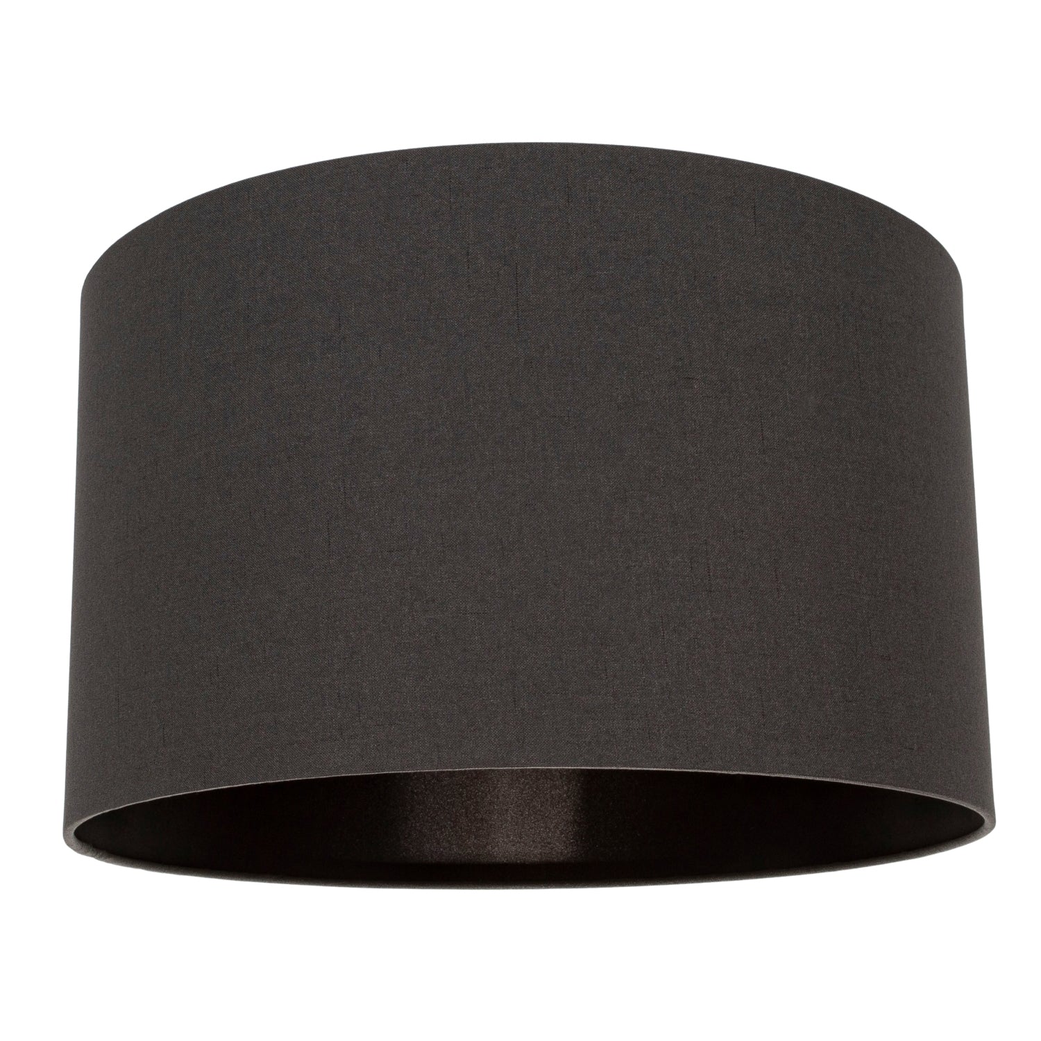 Modern Designer Black Textured Linen Lamp Shade with Inner Black Satin Fabric Image 1