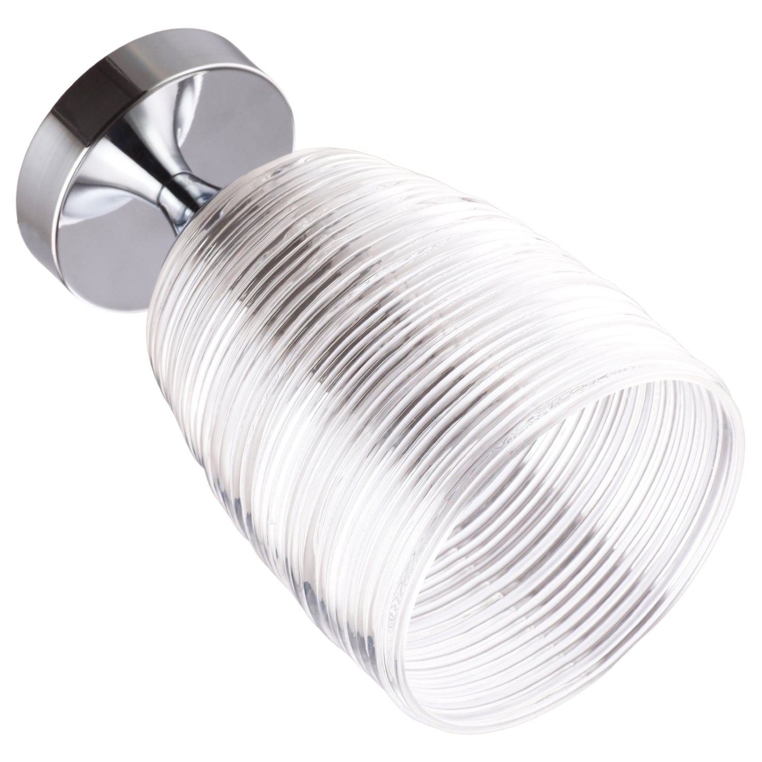 Elegant and Classic Chrome Plated IP44 Bathroom Ceiling Light with Swirl Glass Image 4