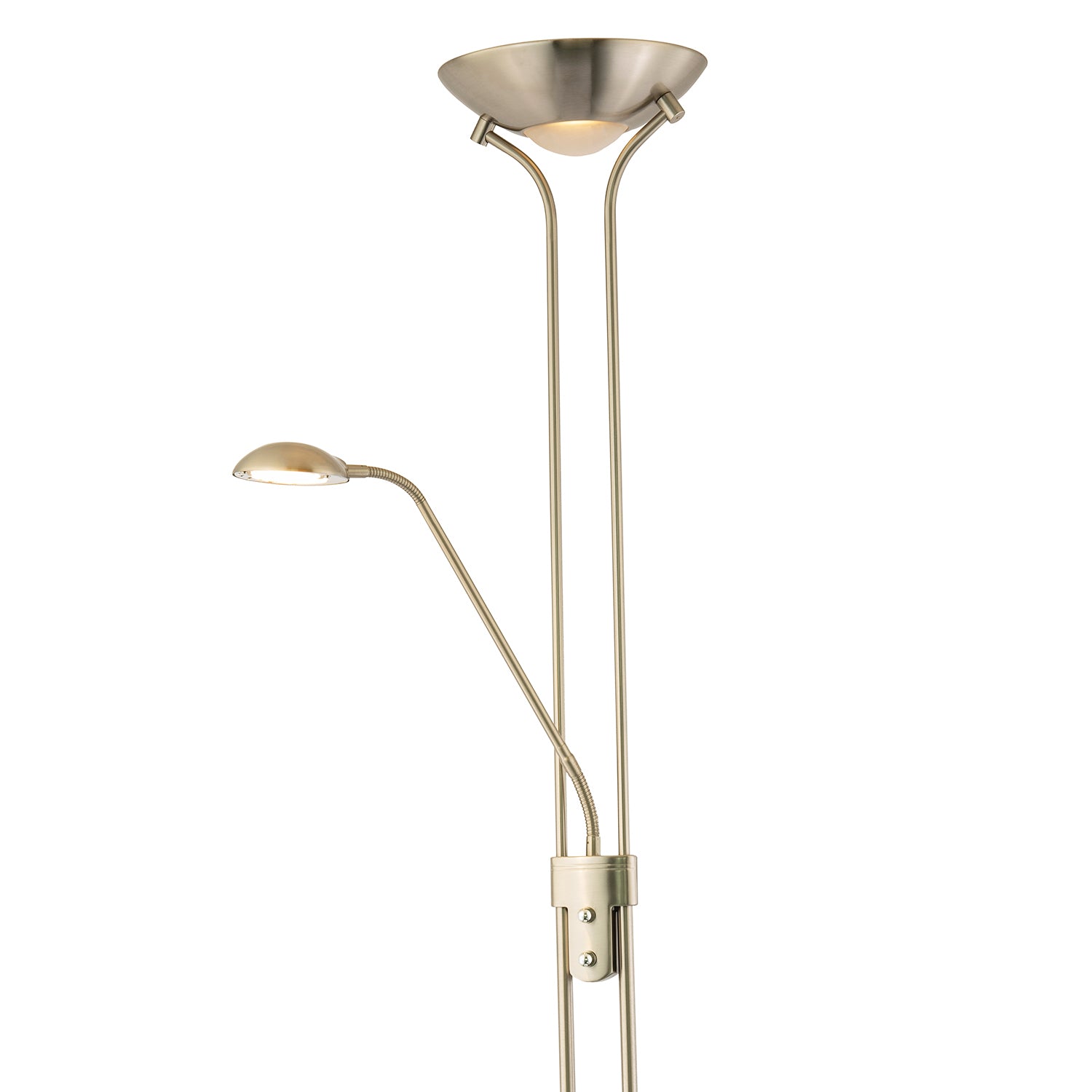 LED Mother and Child Floor Lamp in Satin Nickel with Rotary Dimmer Switches Image 3