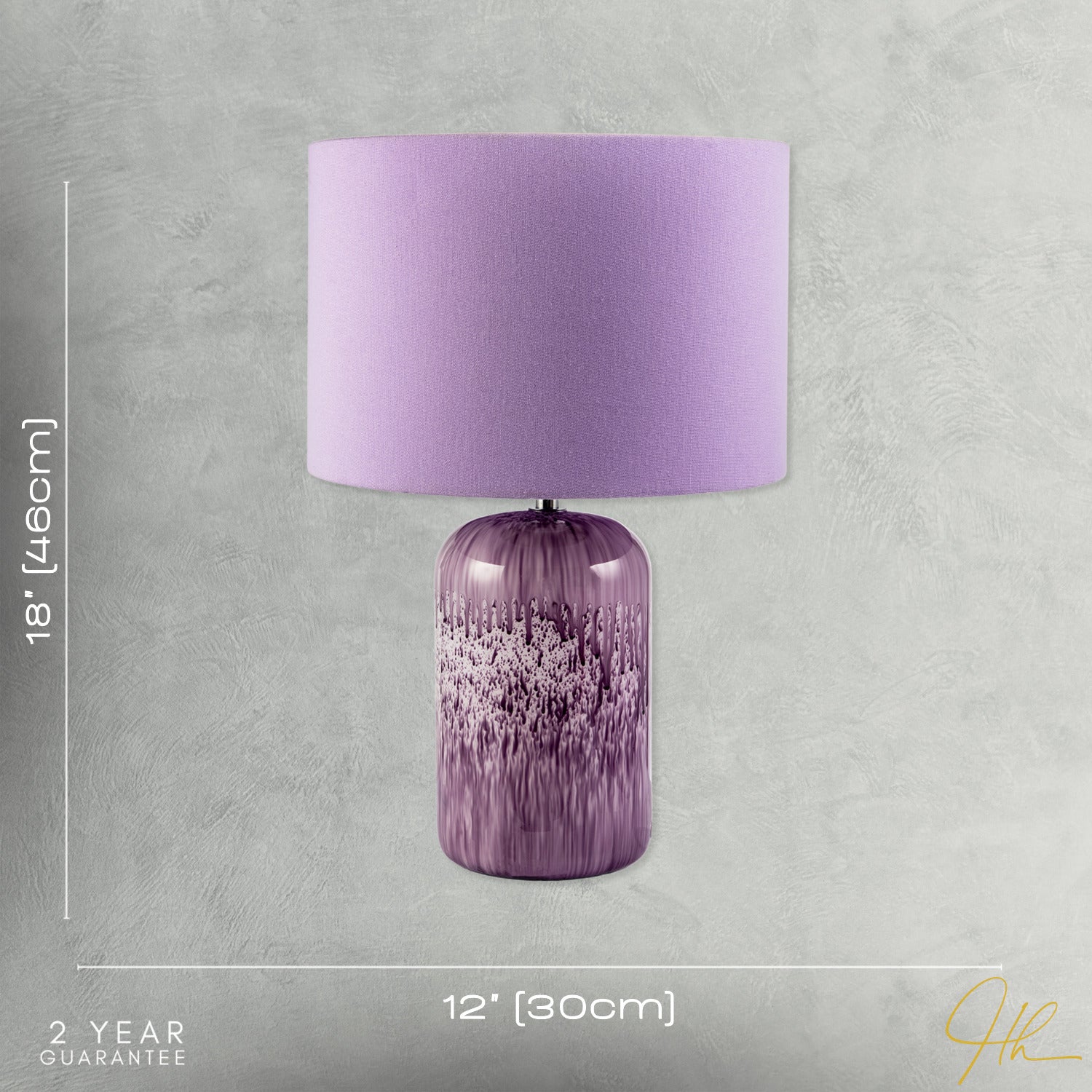 Modern Lavender Lilac Marble Drip Snowflake Glass Lamp with Shade Image 7