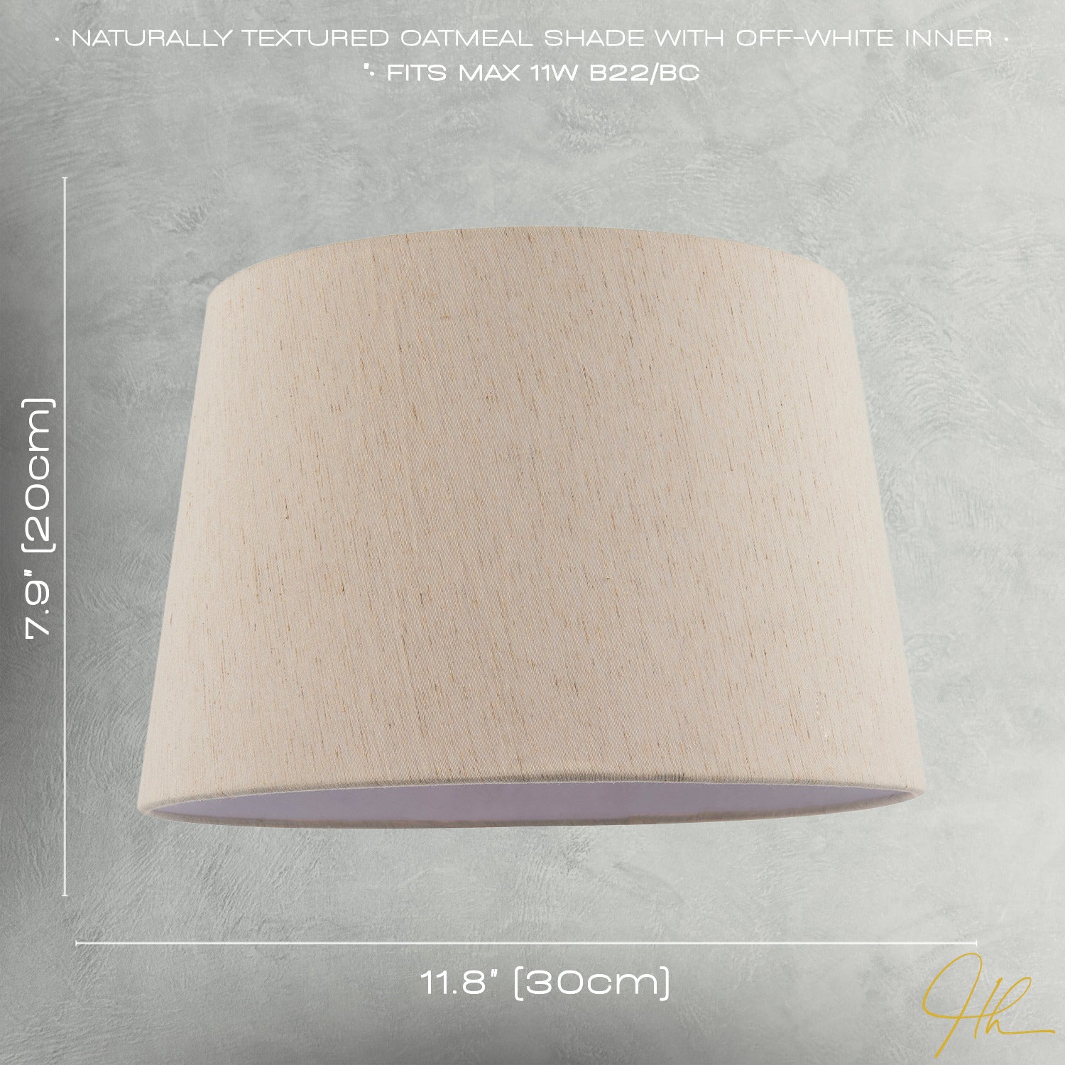 Light Beige Natural Linen Fabric Lamp Shade with White Cotton Lining Image 7