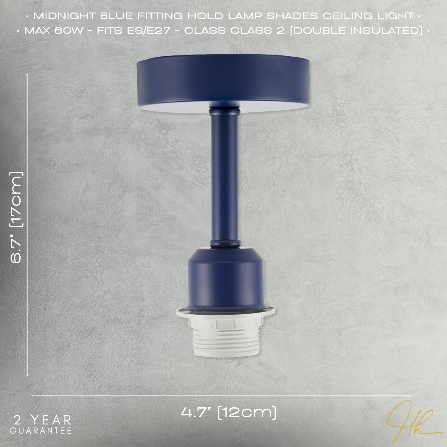 Traditional Midnight Blue Ceiling Light Fitting to Hold Lamp Shades Image 7