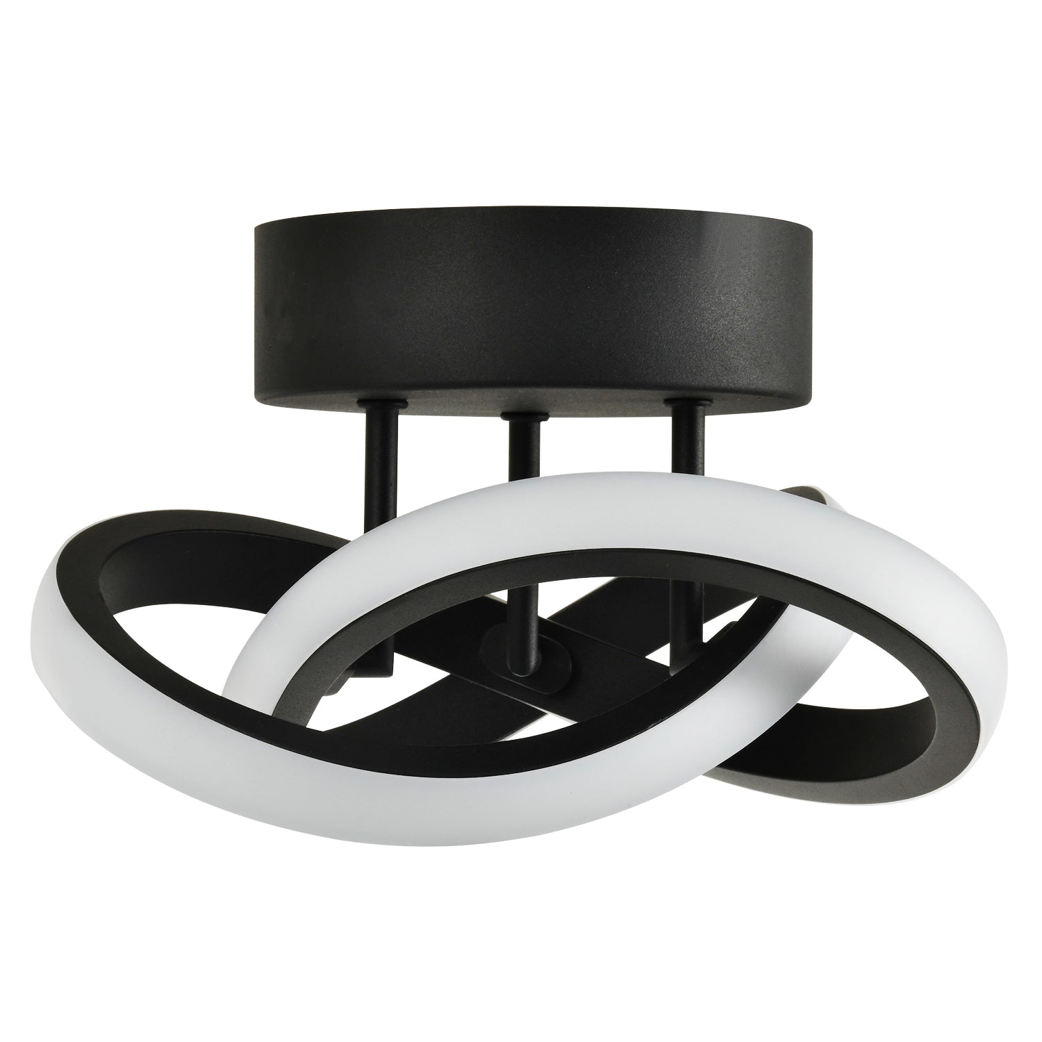 Modern LED Black Ceiling Light with Swirl Thick Metal Strip Creates 1253 Lumens Image 3