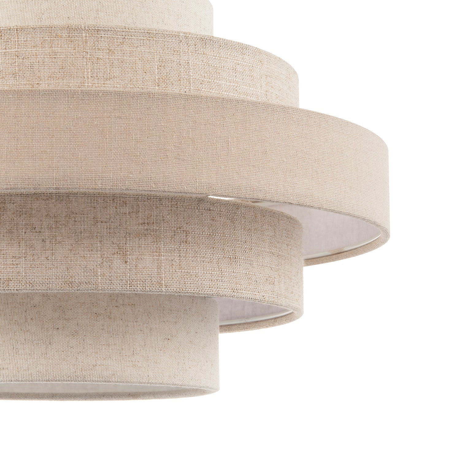 Five Tier Pendant Lighting Shade with Natural Oatmeal and Beige Linen Image 4