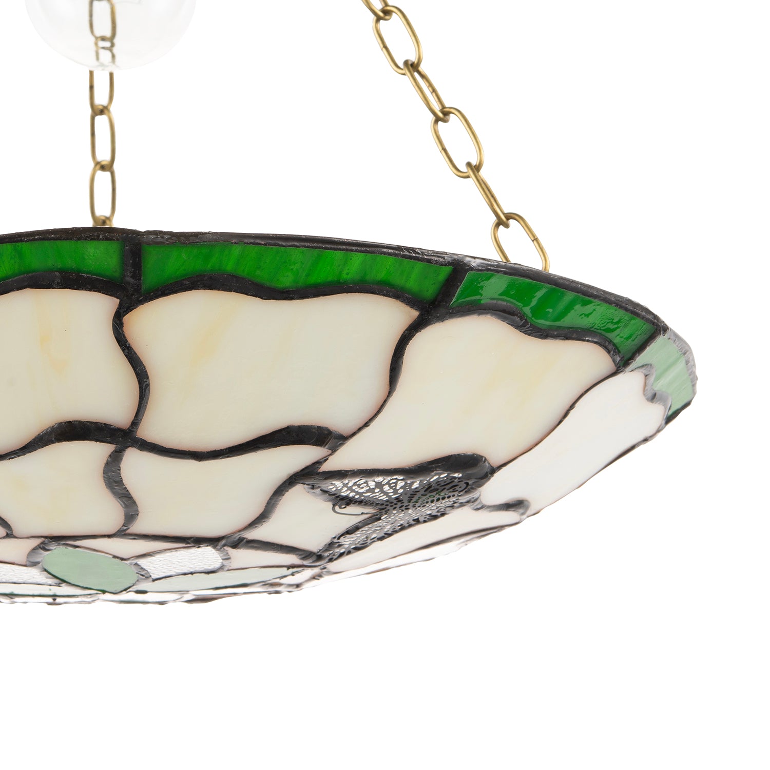 Traditional Butterfly Tiffany Glass Green Pendant Lighting Shade Image 3