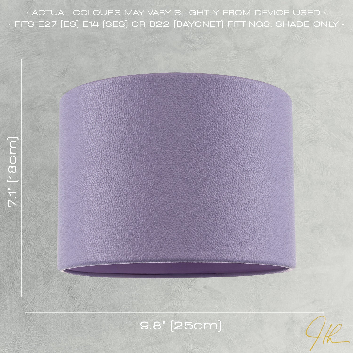 Classic Soft Lilac Faux Leather Lamp Shade with Inner Cotton Lining Image 7