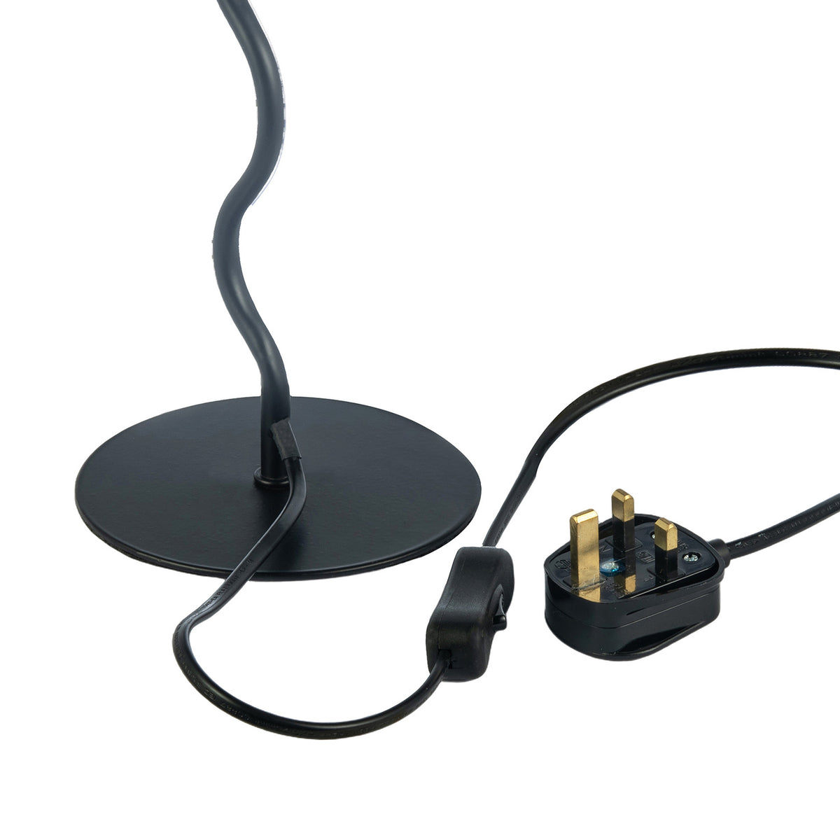 Contemporary Table Lamp with Wavy Black Stem and Olive Green Shade Image 8