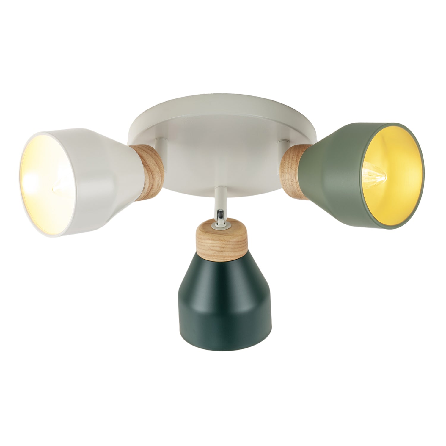 Modern Scandinavian Style Spot Ceiling Light in Olive and Forest Green Image 3