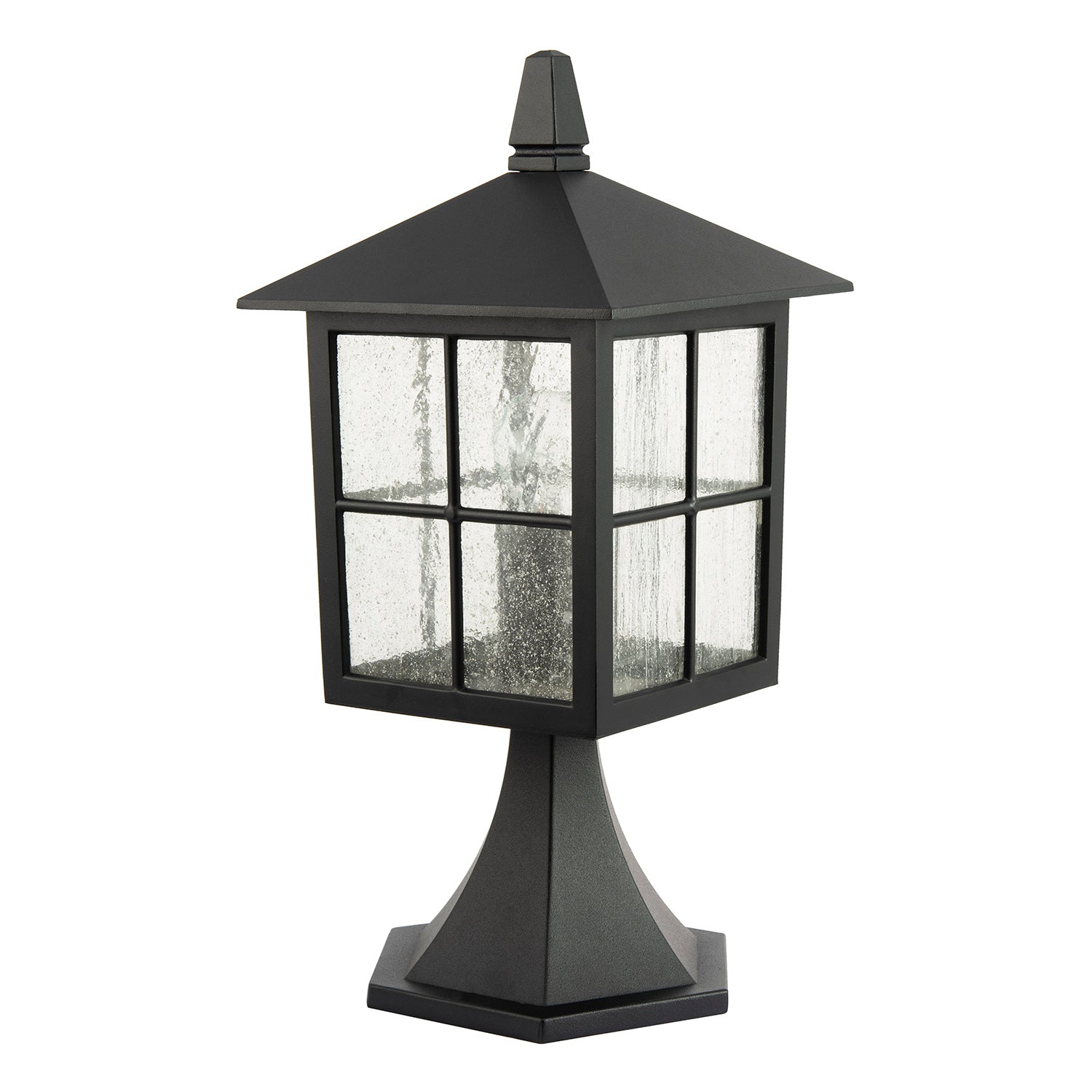 Classic Matte Black Die-Cast Aluminium Metal Exterior Lantern Bollard Fitting Image 2