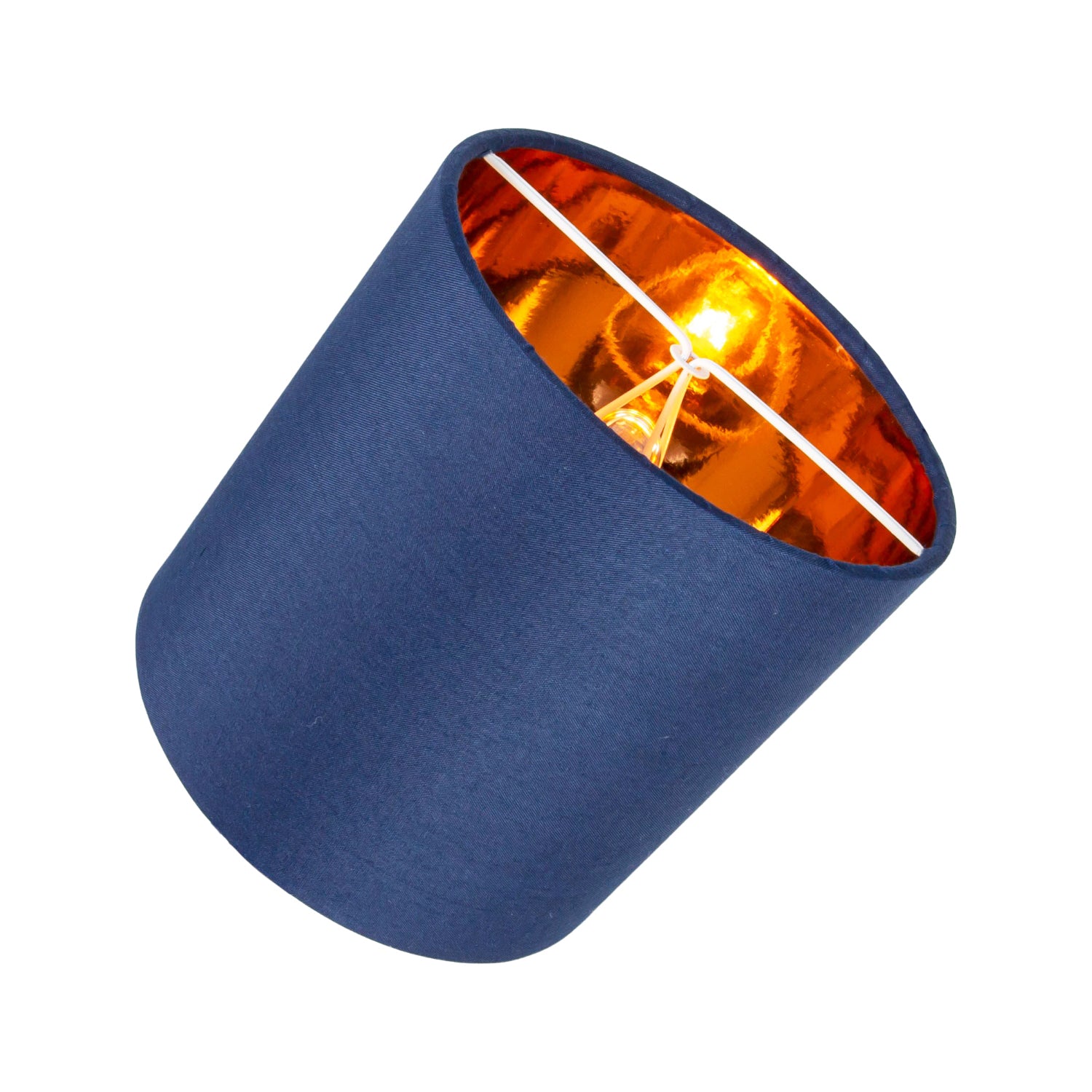 Contemporary Midnight Blue 6" Clip-On Candle Lamp Shade with Copper Inner Lining Image 3