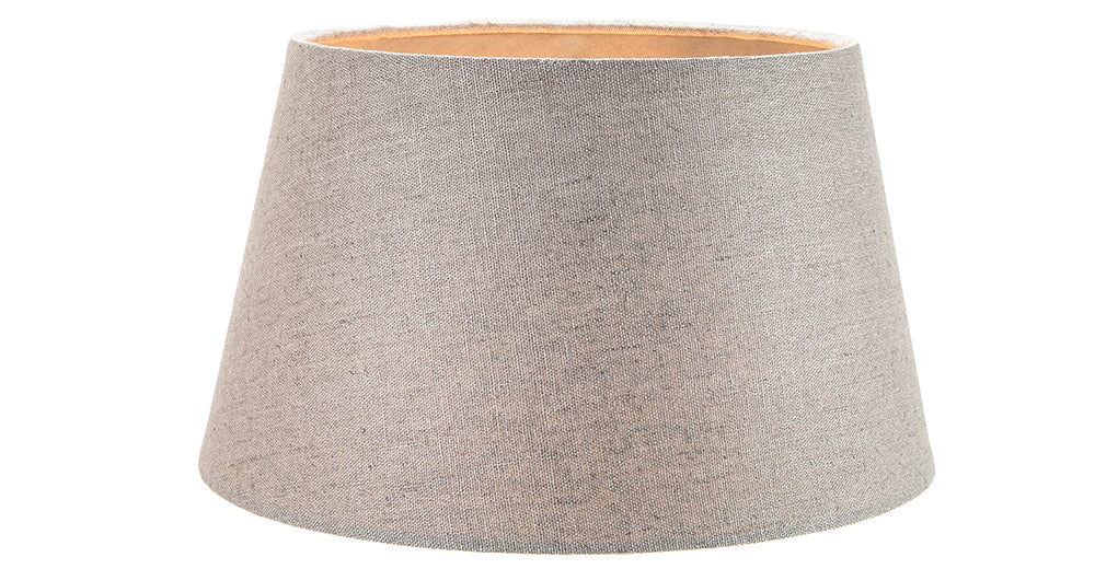 Traditional 8 Inch Grey Linen Fabric Drum Table/Pendant Lamp Shade 40w Maximum Image 2