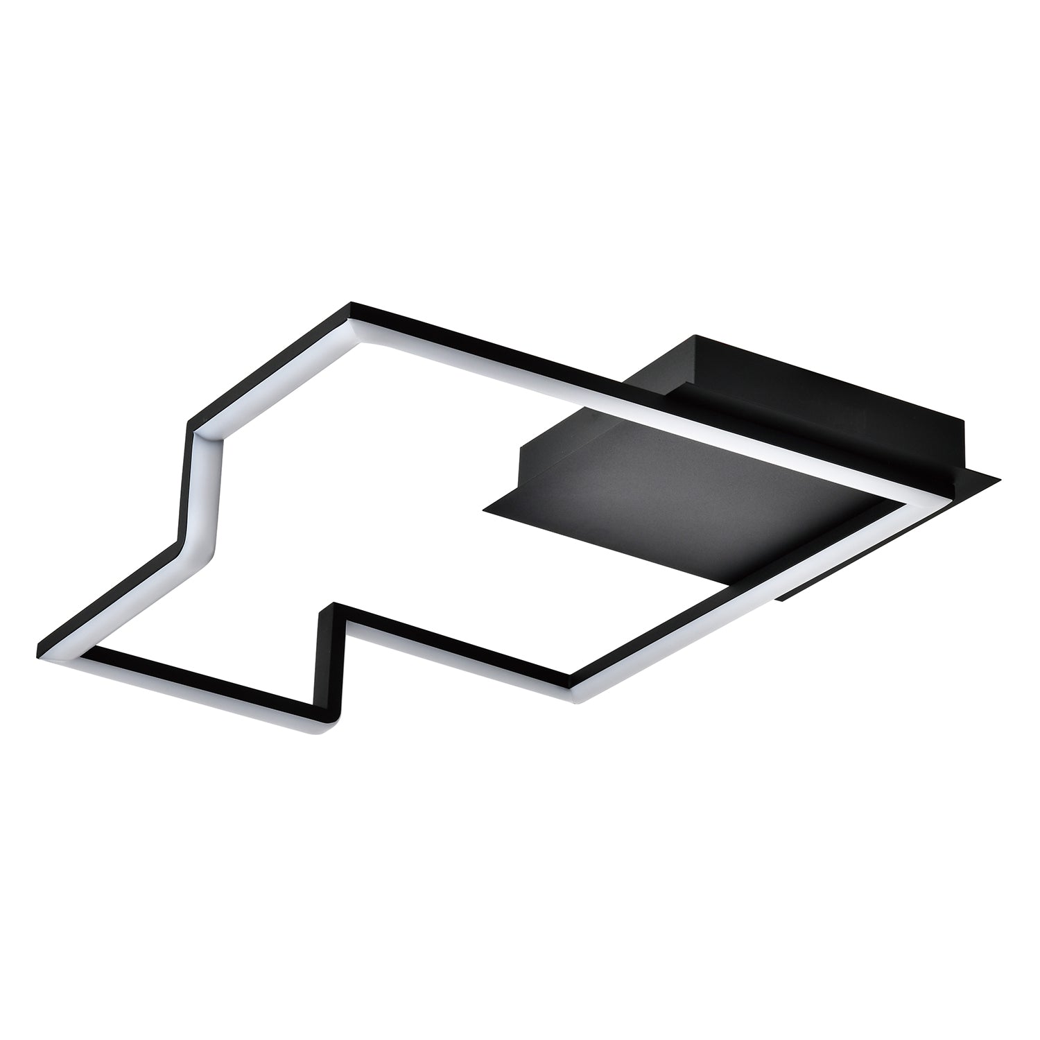 Modern Designer Thin Profile Strip LED Ceiling Lighting Fitting in Matt Black Image 1