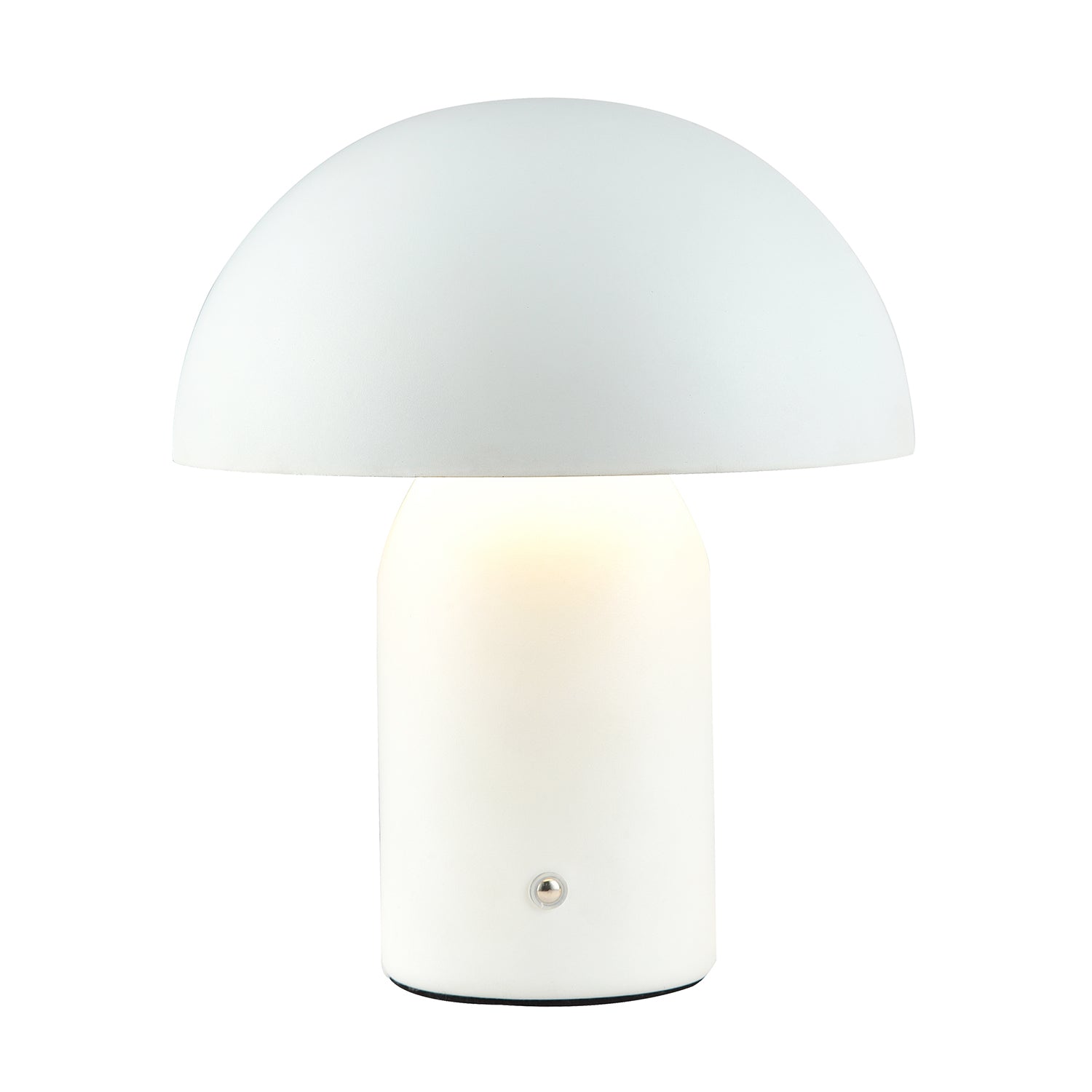 Modern Rechargeable Mushroom Table Lamp in Mat White with Touch Dimmer Button Image 3