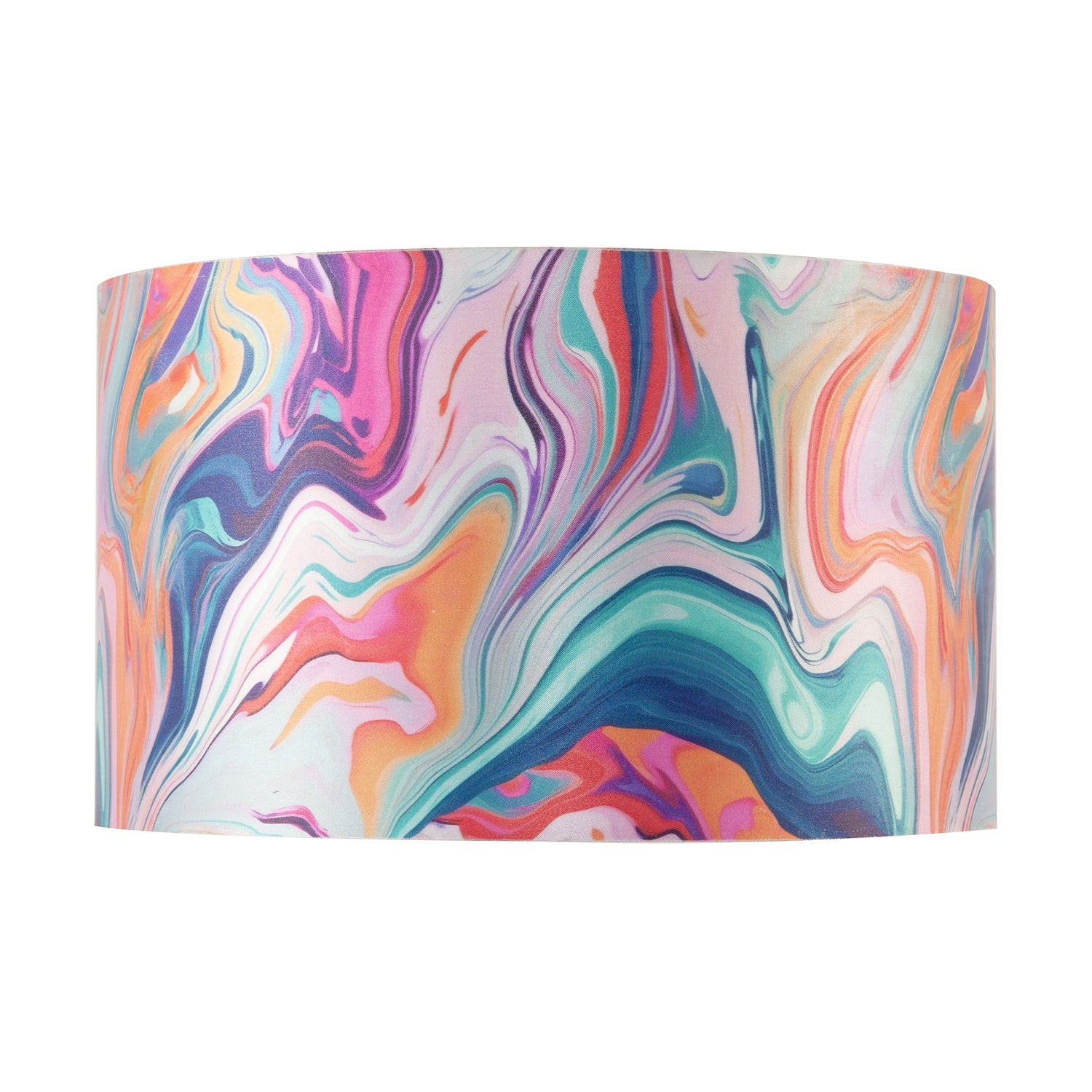 Modern Chic Satin Fabric Lamp Shade with Colour Mix Marble Design Image 5