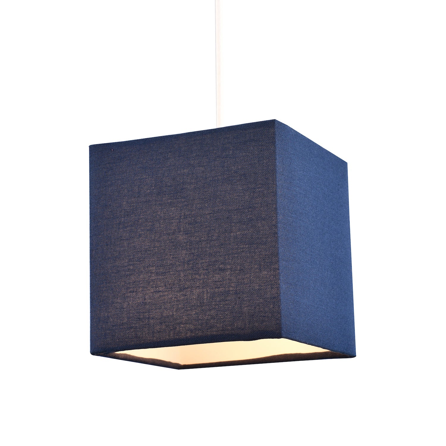 Contemporary and Stylish Midnight Blue Linen Fabric Square 16cm Lamp Shade Image 3