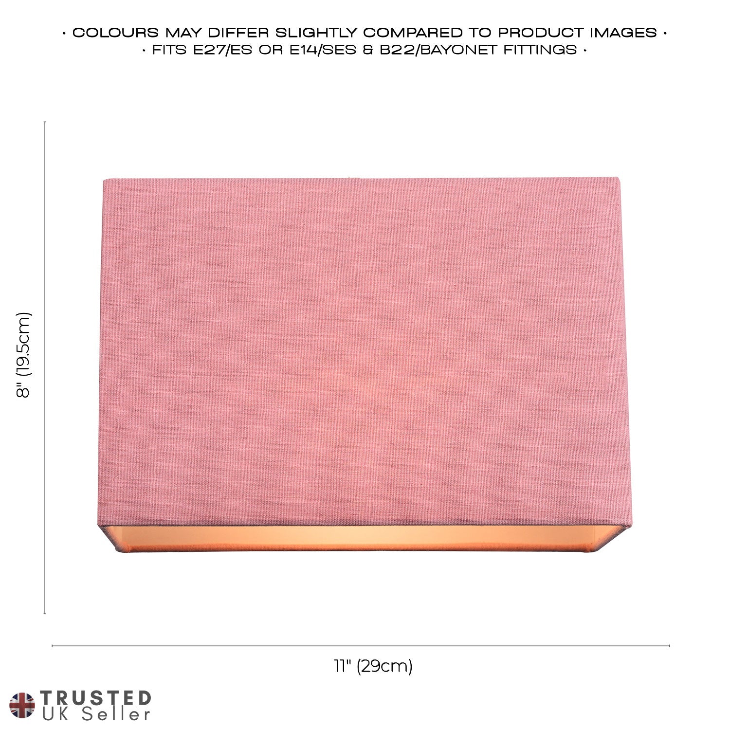 Contemporary and Stylish Soft Blush Pink Linen Fabric Rectangular Lamp Shade Image 6