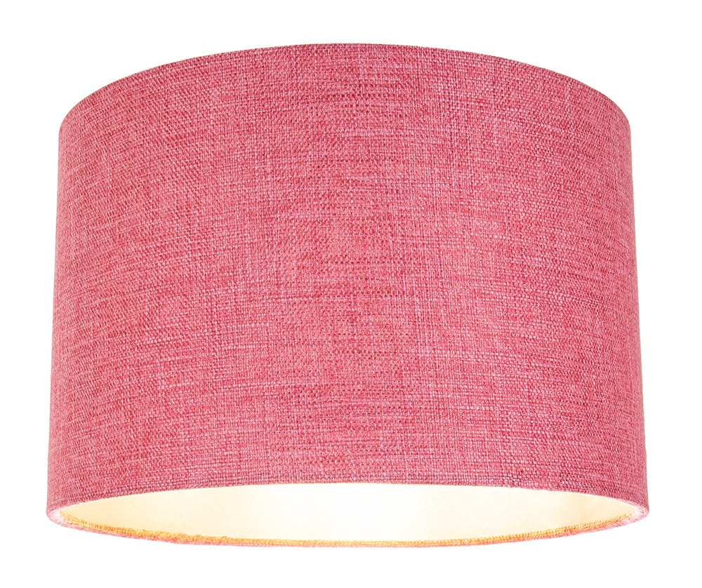 Contemporary and Sleek Pink Plain Linen Fabric Drum Lamp Shade 60w Maximum Image 3