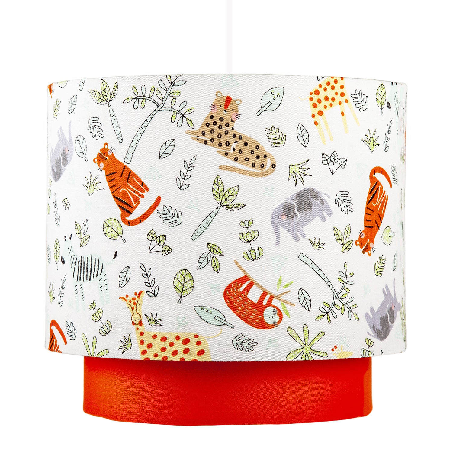 Safari Animals Childrens Pendant Light Shade with Double Tier Design Image 5