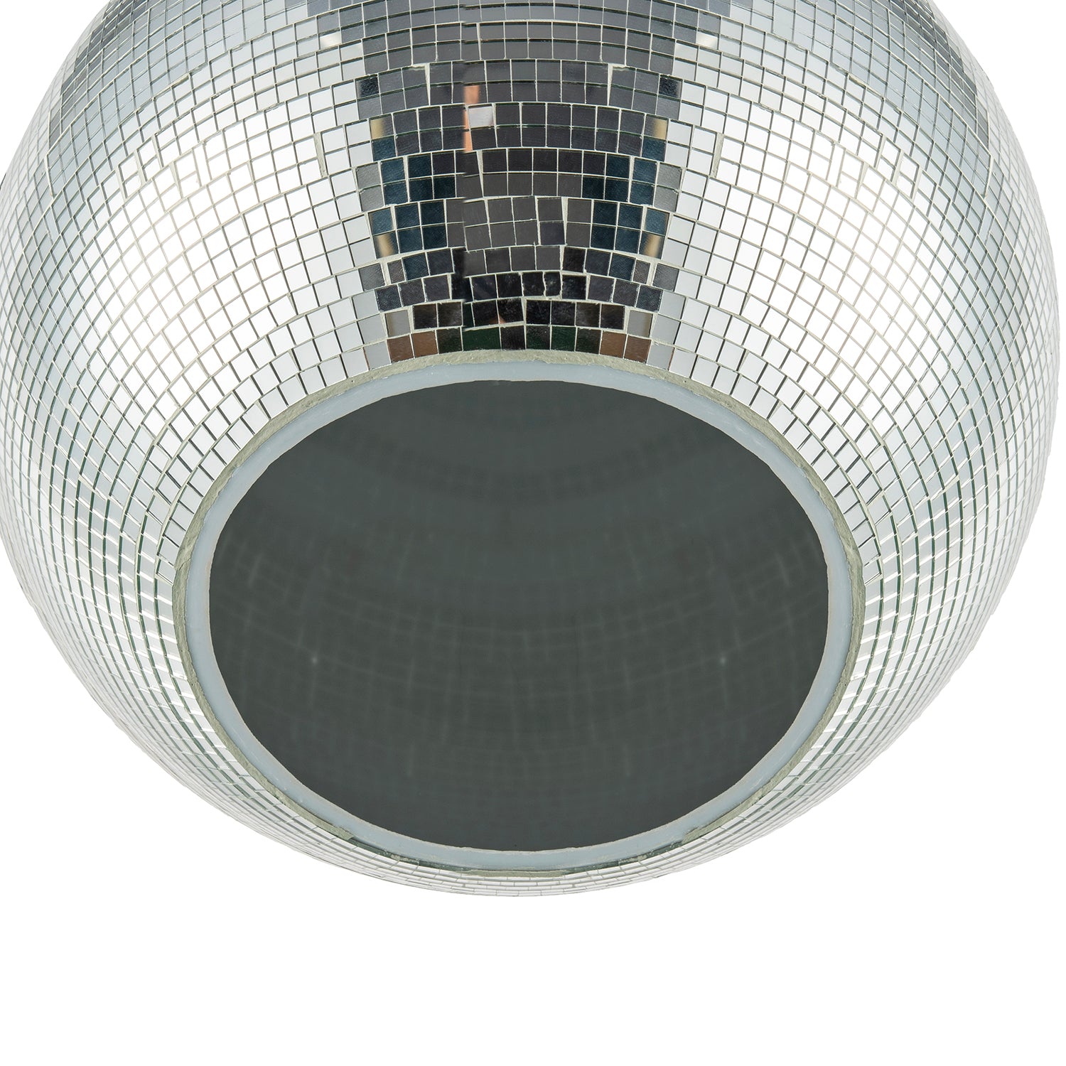 Modern Shiny Disco Mosaic Ball in Mirrored Silver Tiled Retro Style Image 4