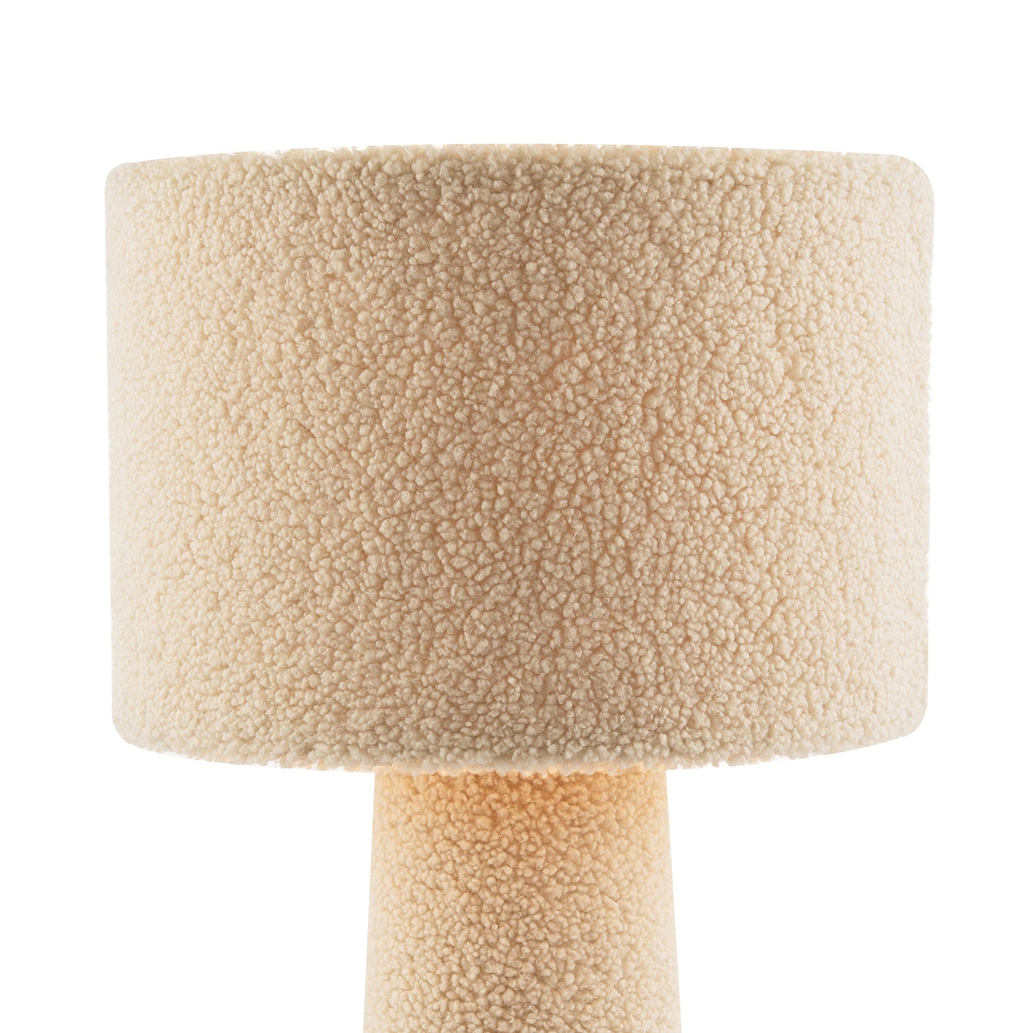Designer Table Lamp with Cream Wool Base and Shade with Inner Lining Image 3
