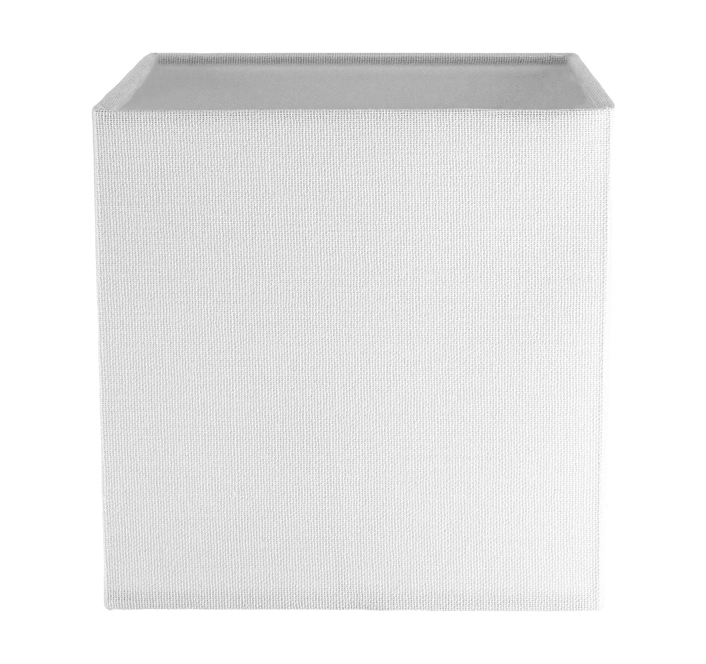 Contemporary and Stylish Ivory White Linen Fabric 16cm Square Lamp Shade Image 1