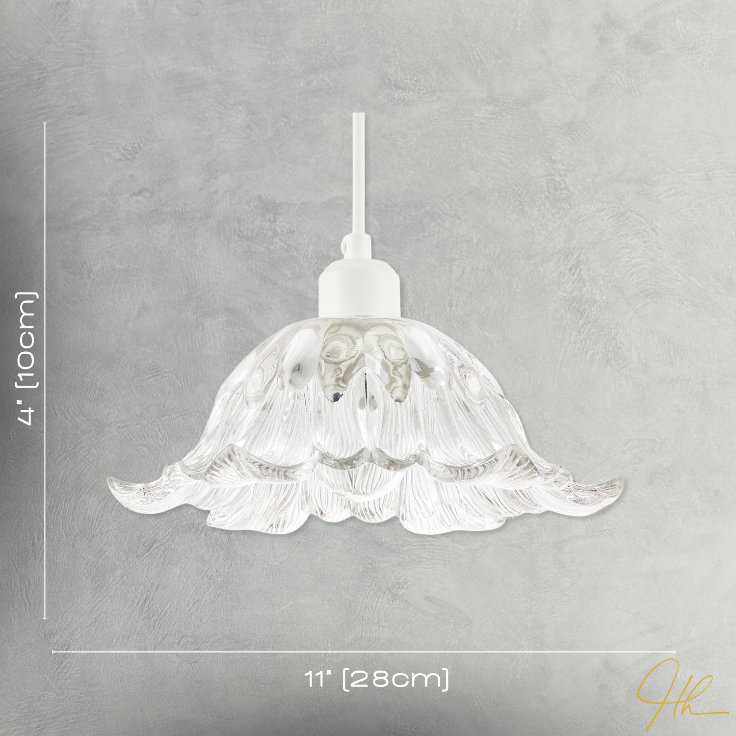 Art Nouveau Sculptural Clear Glass Pendant Ceiling Lighting Shade Image 7